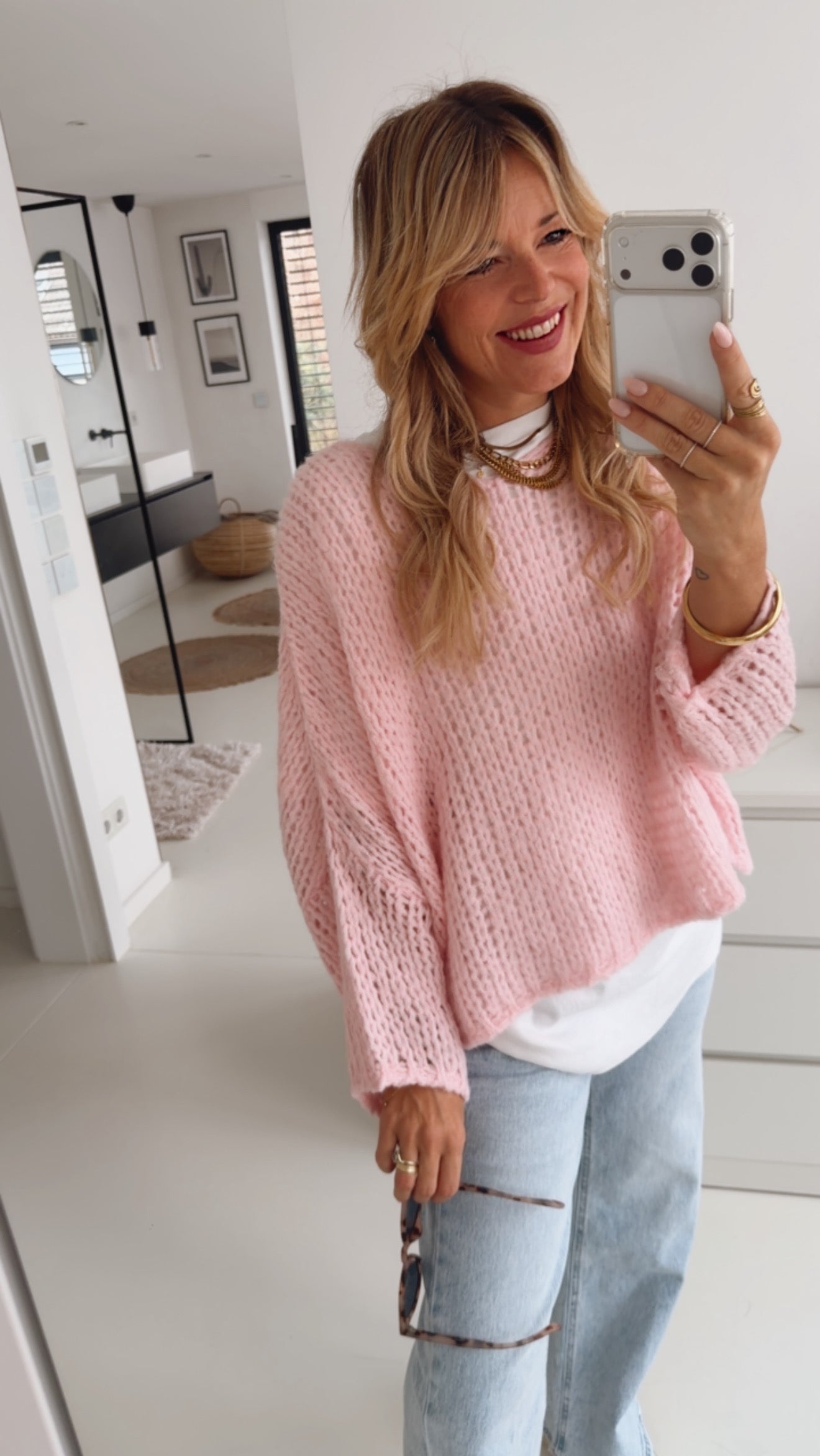 Oversize Grobstrick Pulli Loose