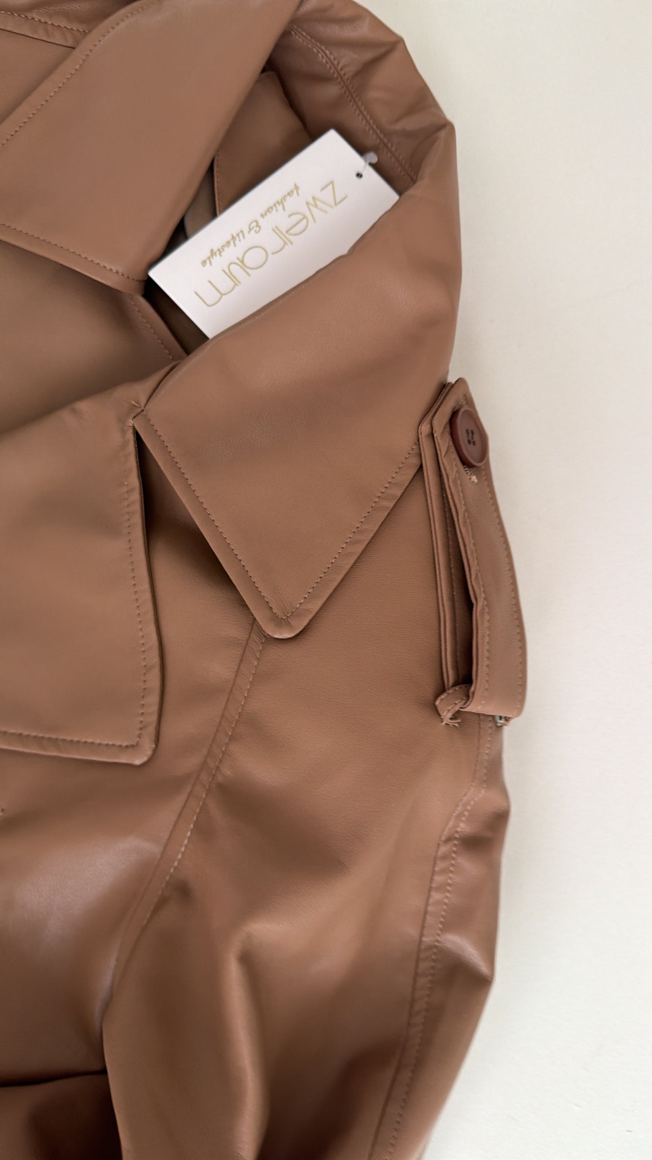 Cropped Jacke Leder Optik