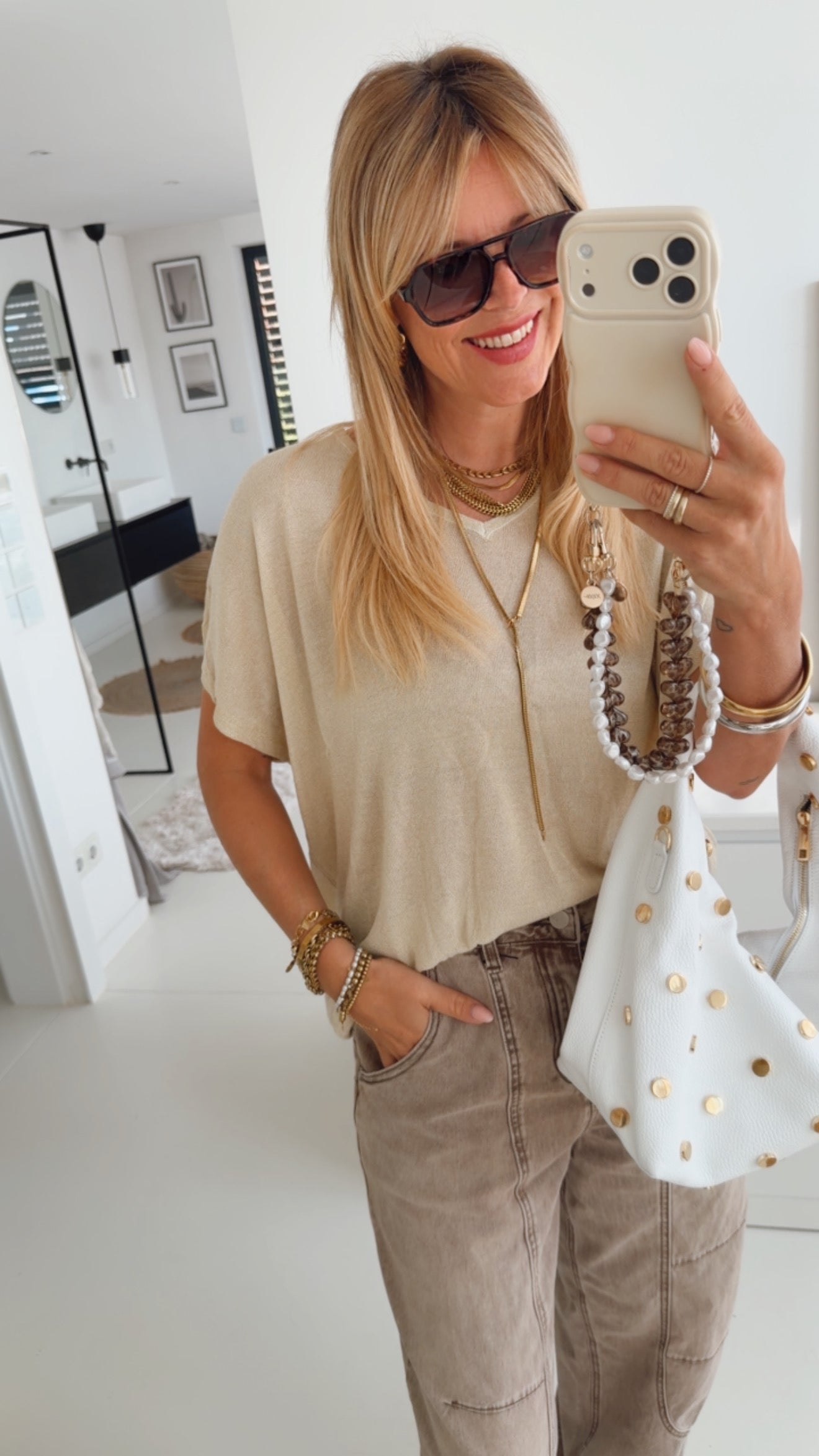 Knit Shirt V-Neck Glitter