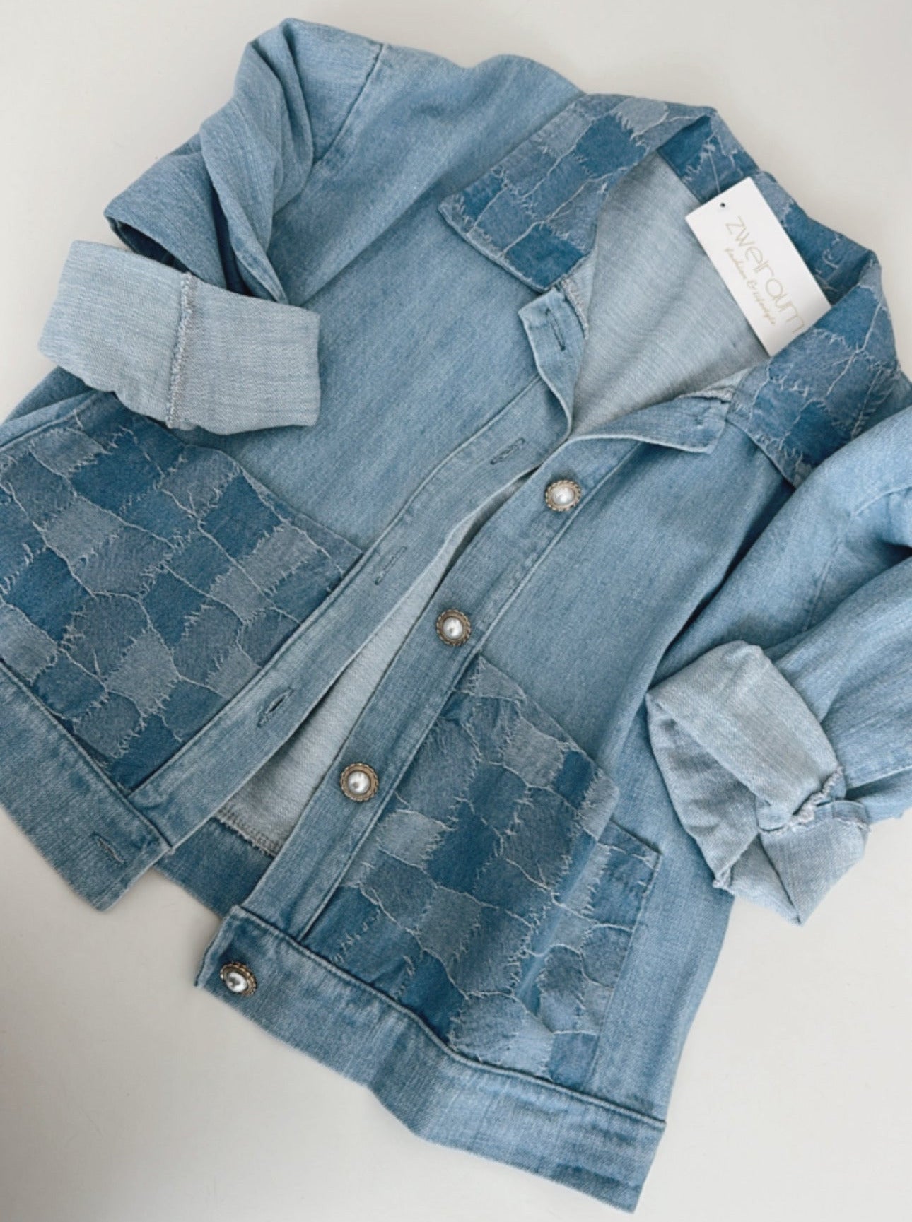 Jeans Jacke Karo