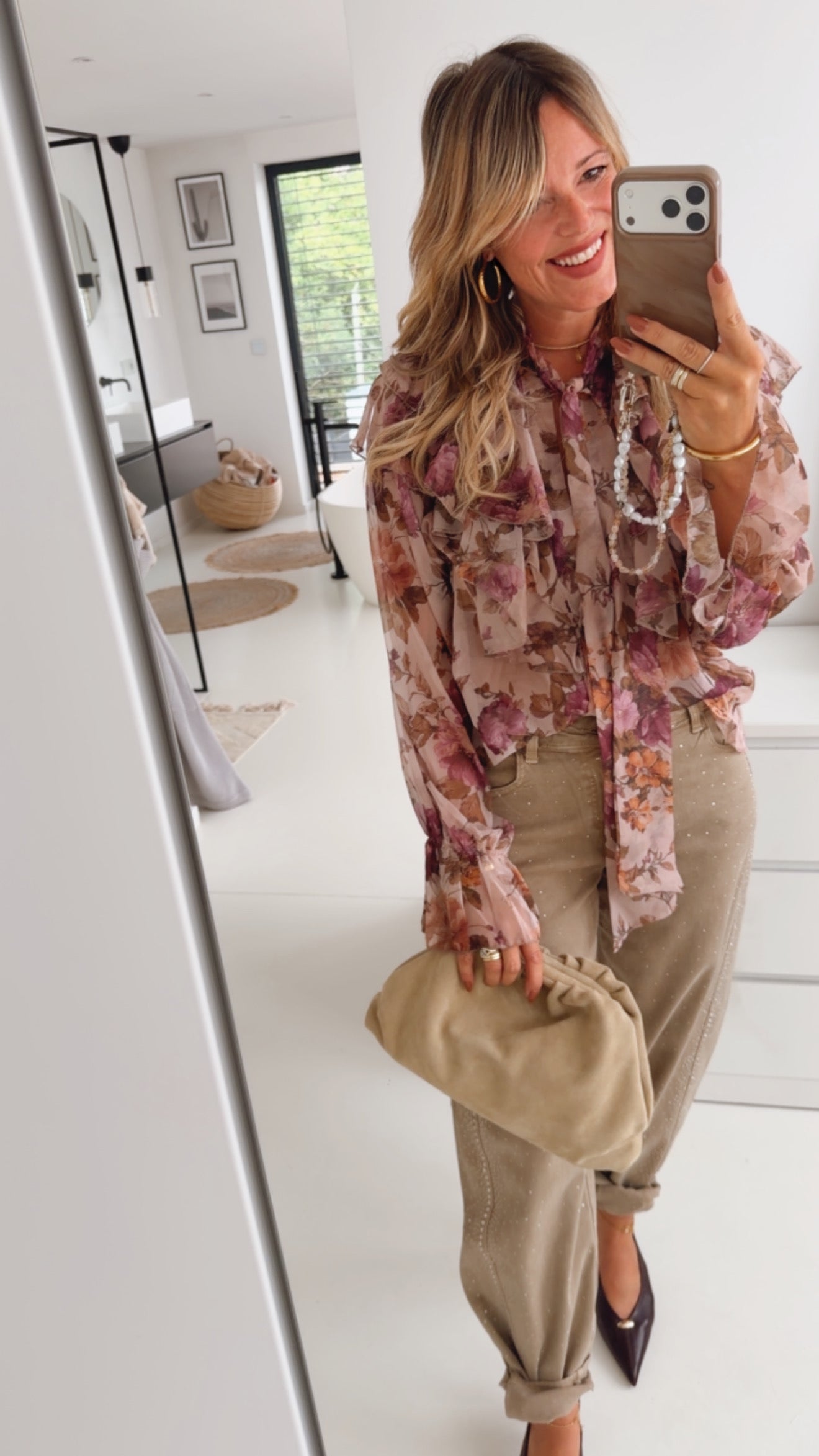 Blumen Bluse Ruffels