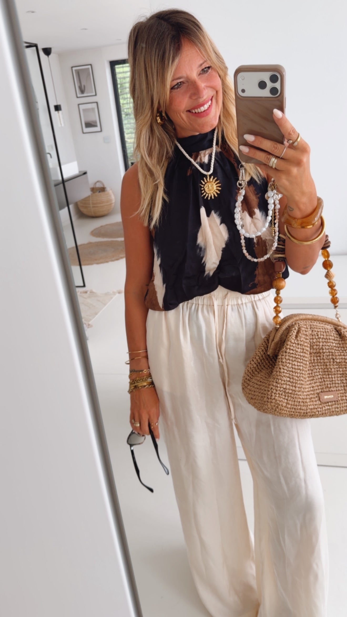 Flowy Neckholder Top Waterdots