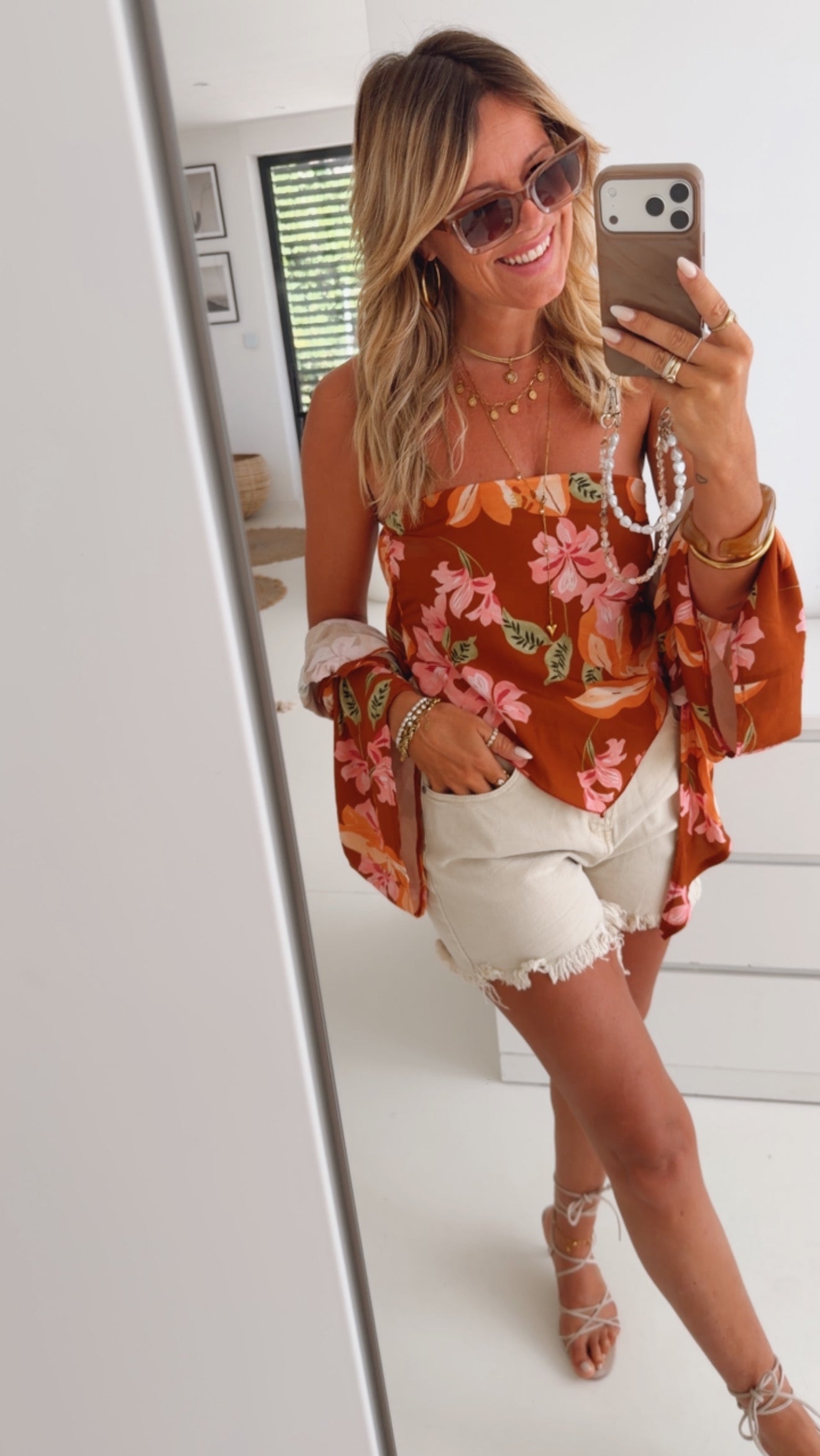 Bandeau Oberteil Hibiskus