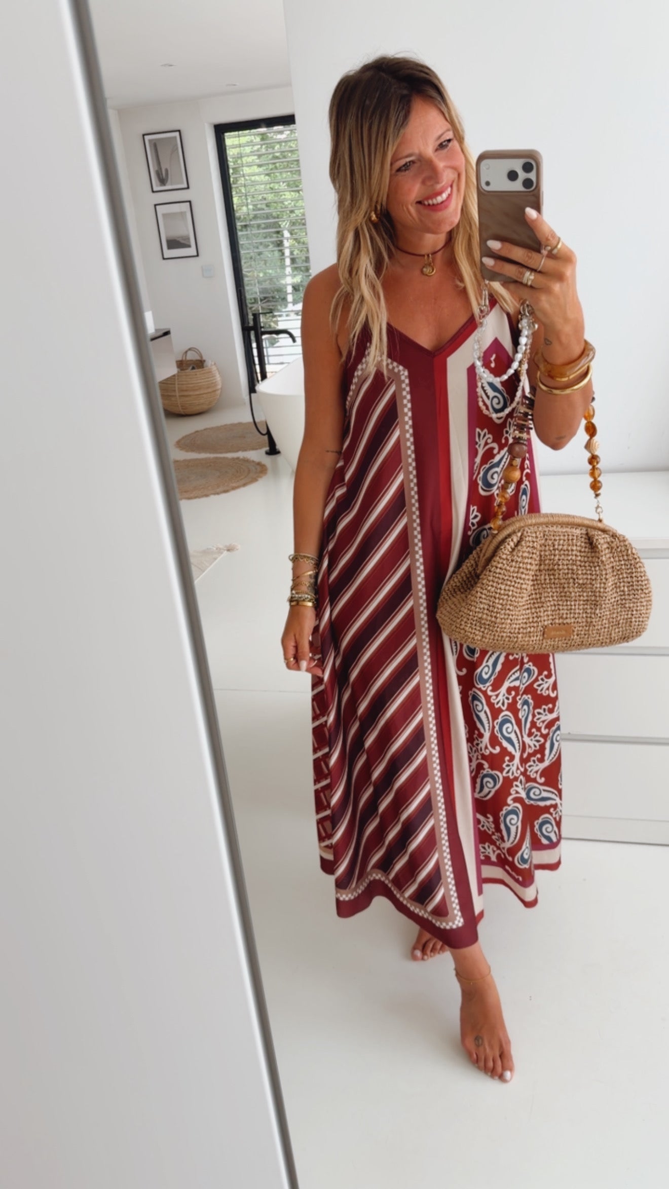 Long Tuch Kleid Pattern Mix
