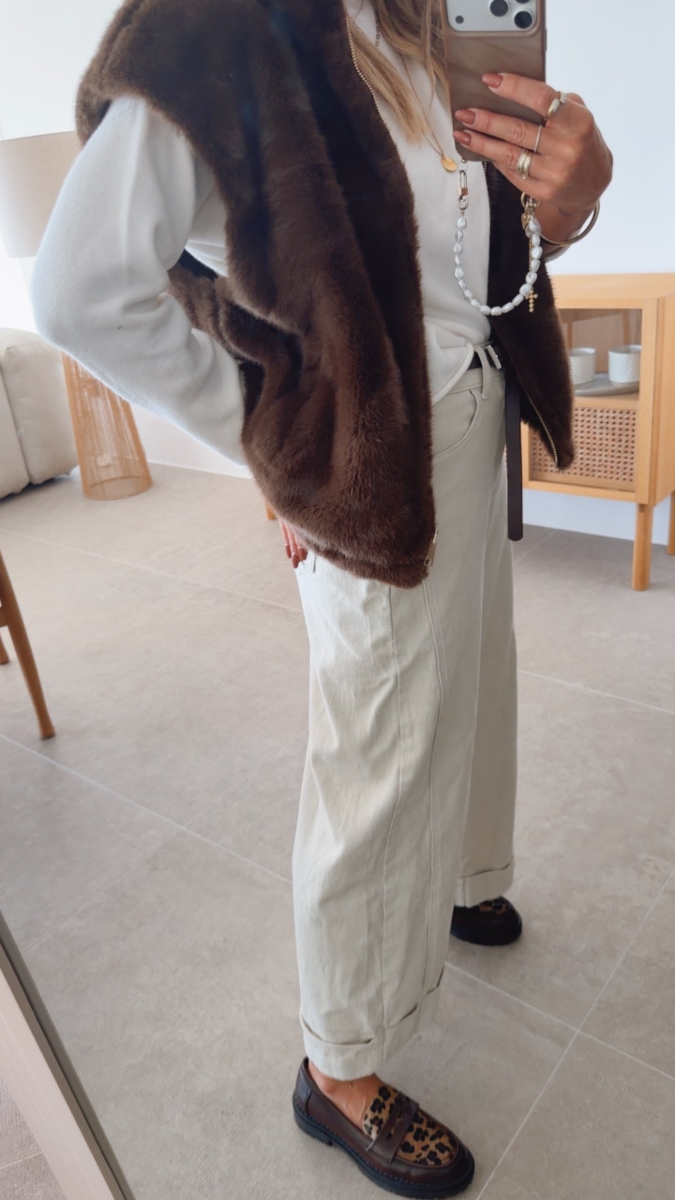 Wide Jeans mit Umschlag
