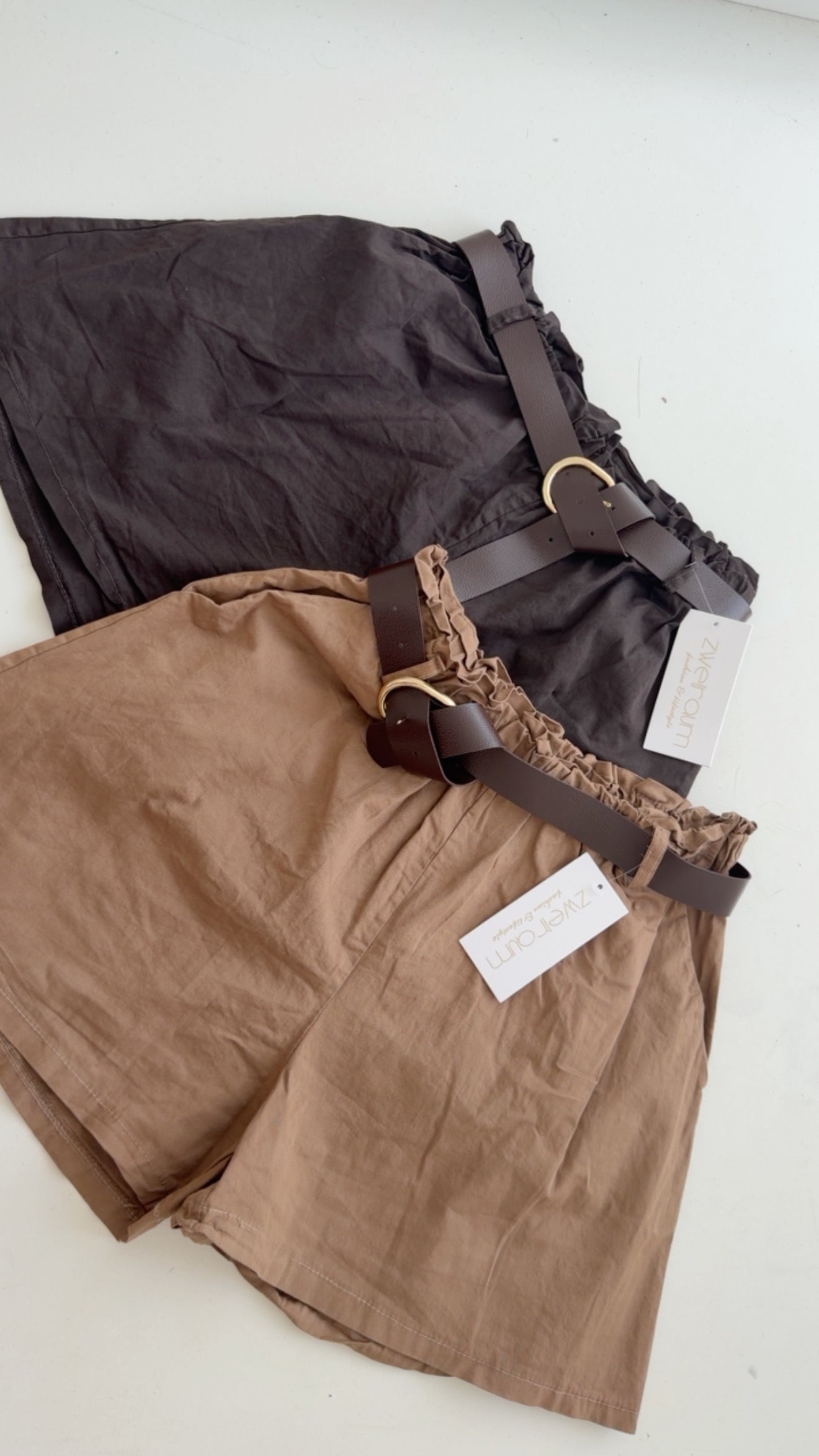 Knitter Shorts mit Gürtel