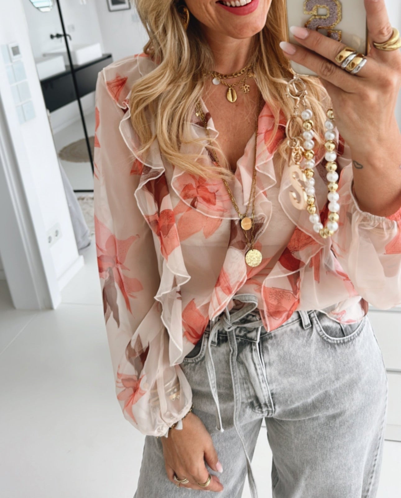 Light Bluse mit Blumen