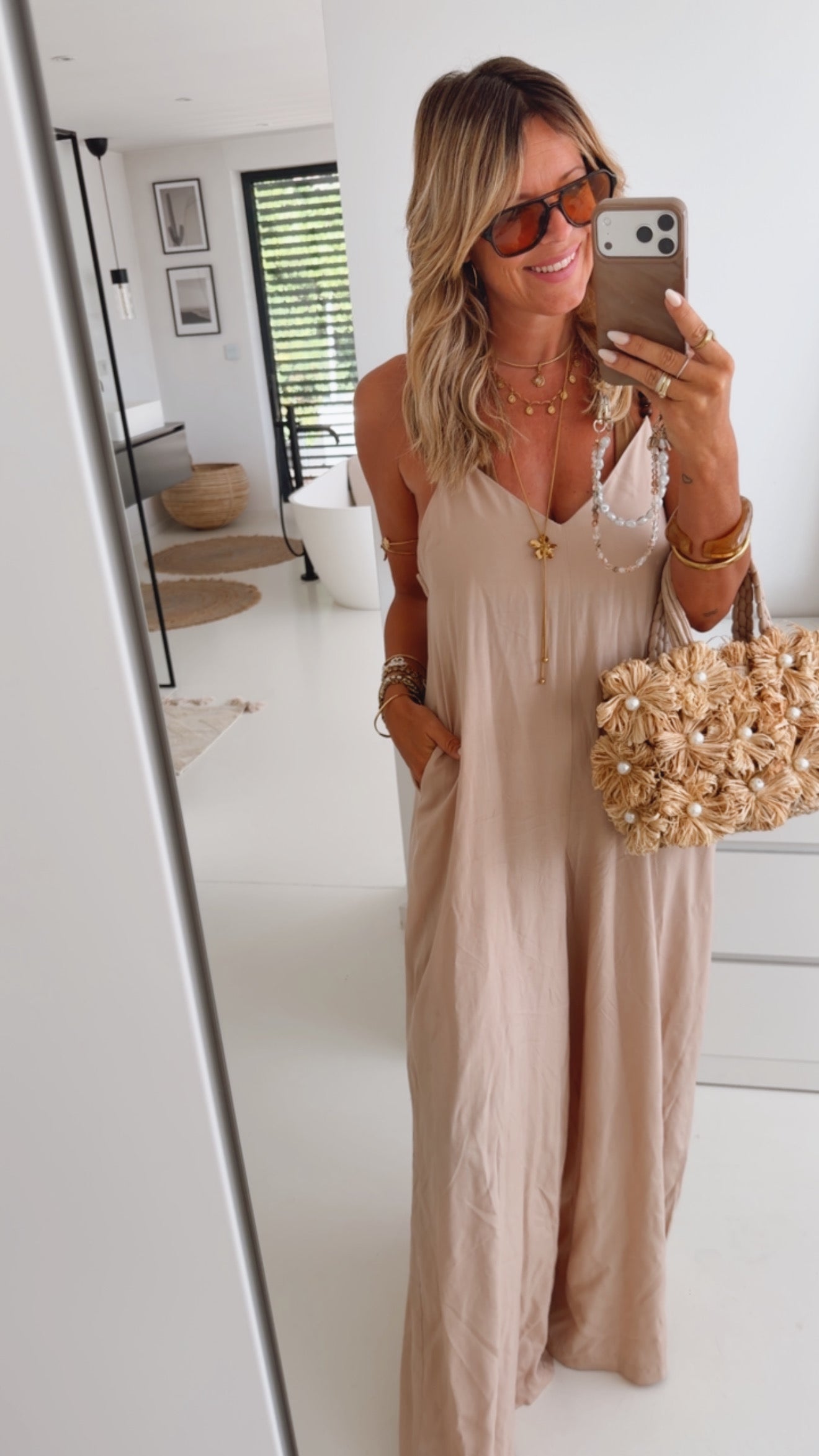 Jumpsuit Wood Pearls