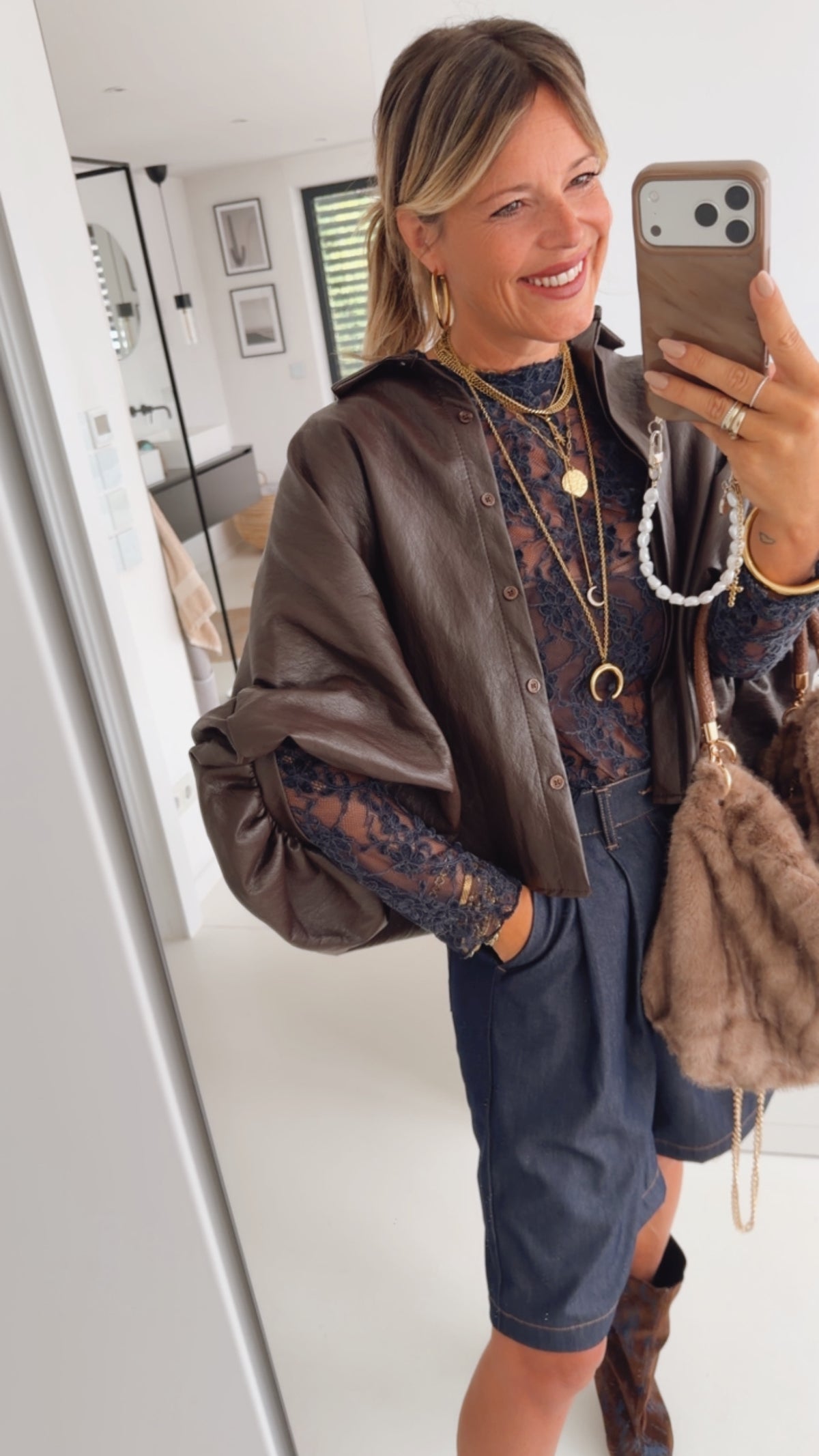 Fledermaus Jacke Lederoptik