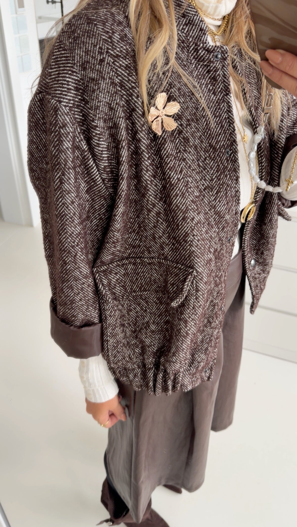 Bomberjacke Tweed Look