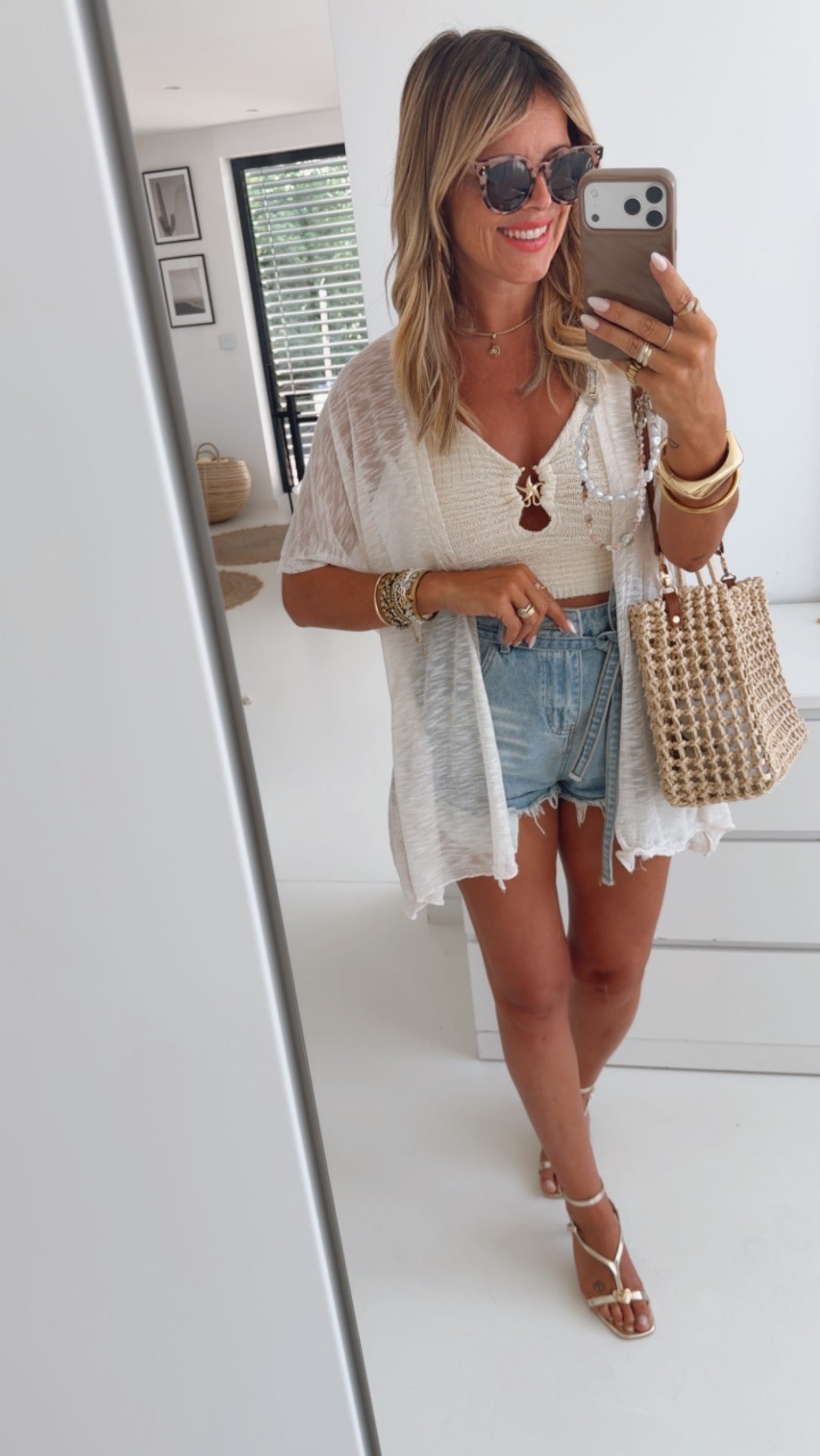 Oversize Weste Meliert