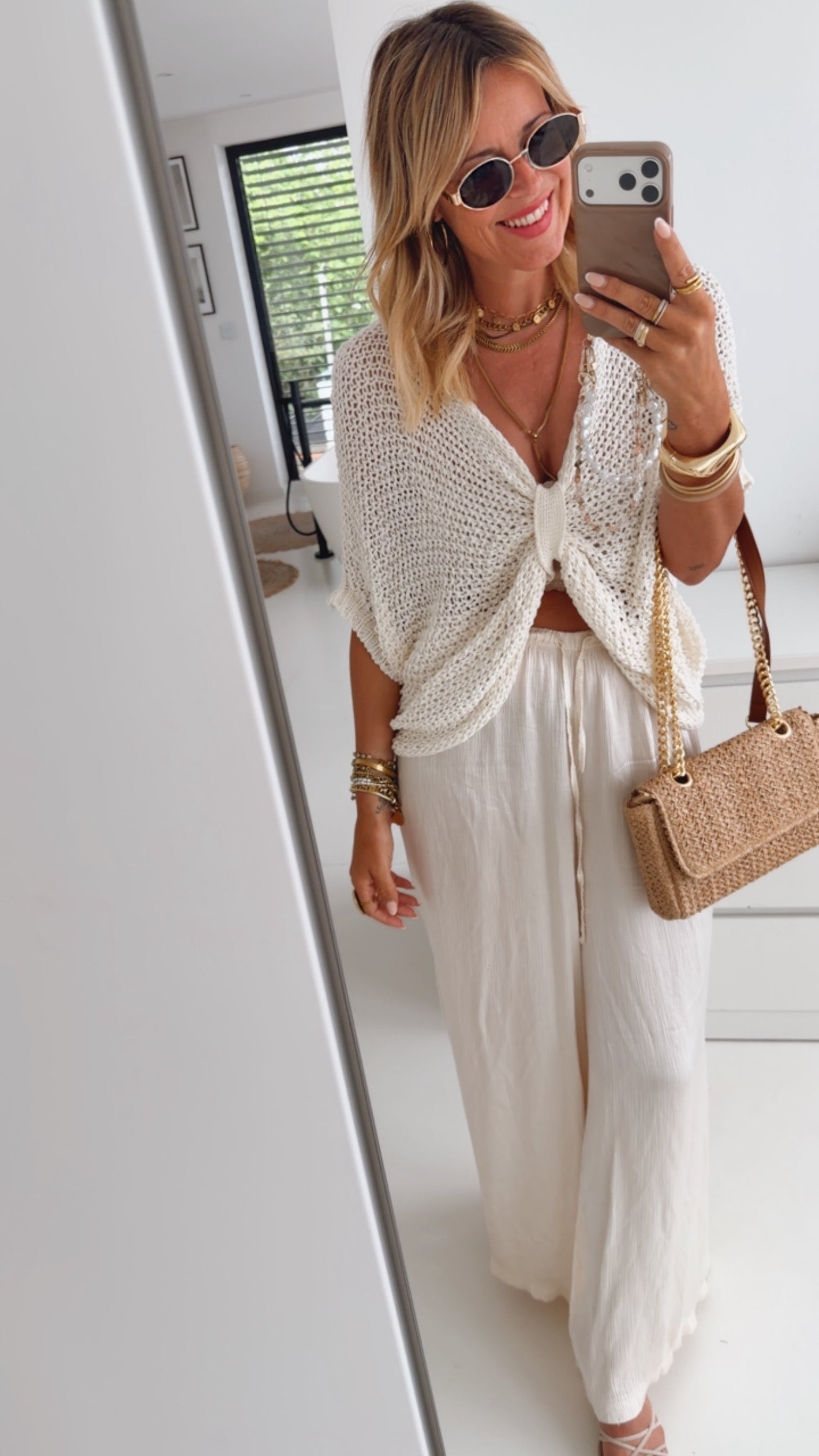 Schleifen Pulli Loose Strick
