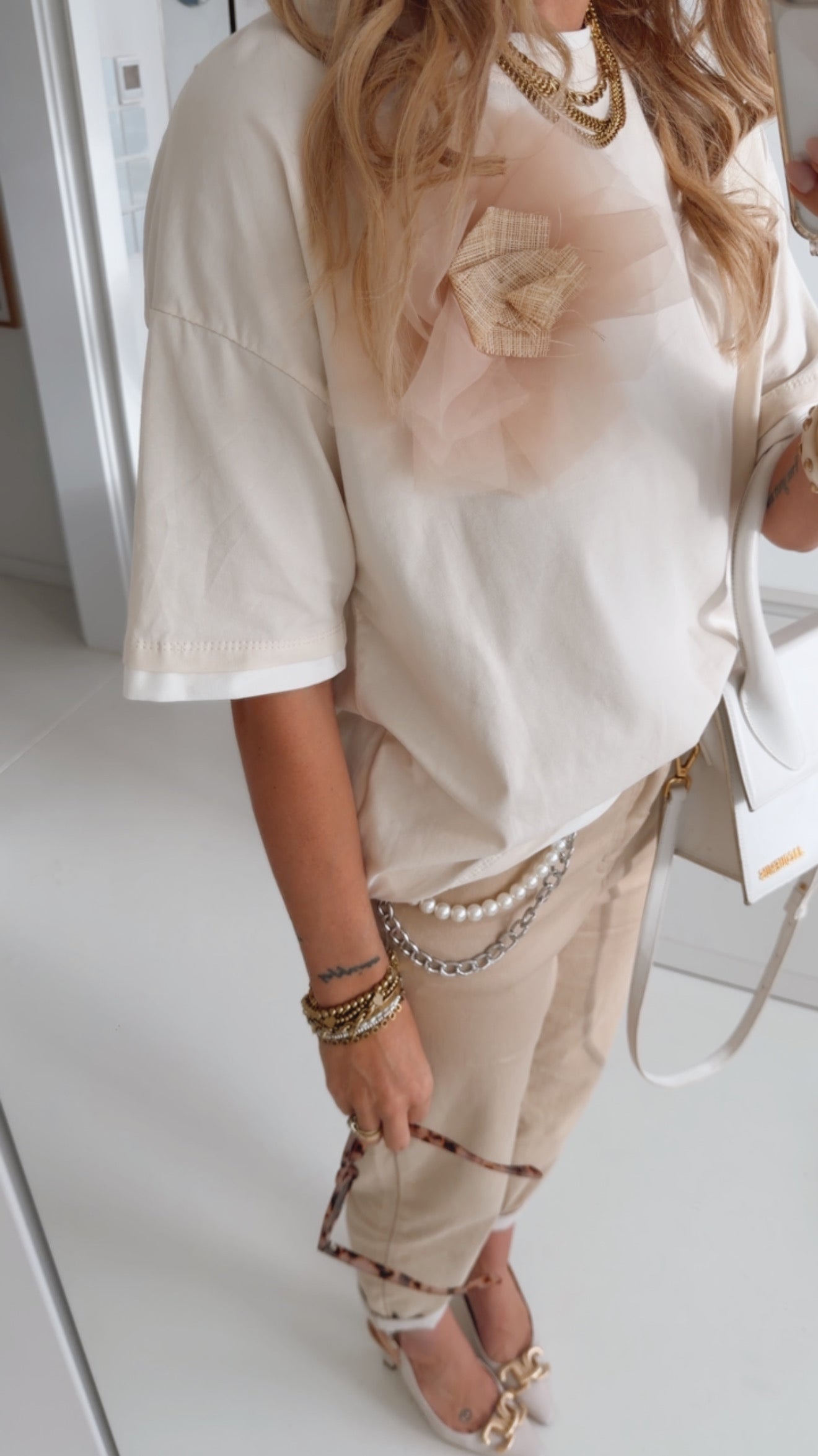 T-Shirt Tüll Detail