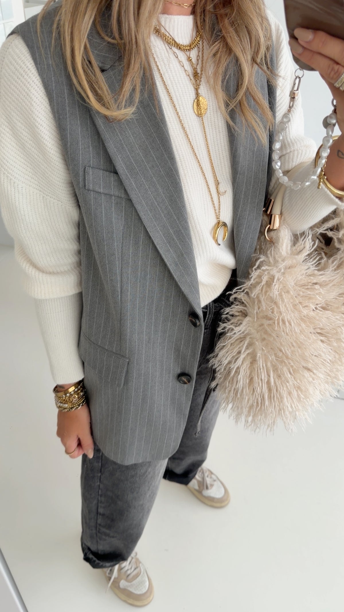 Pinstripe Long Weste