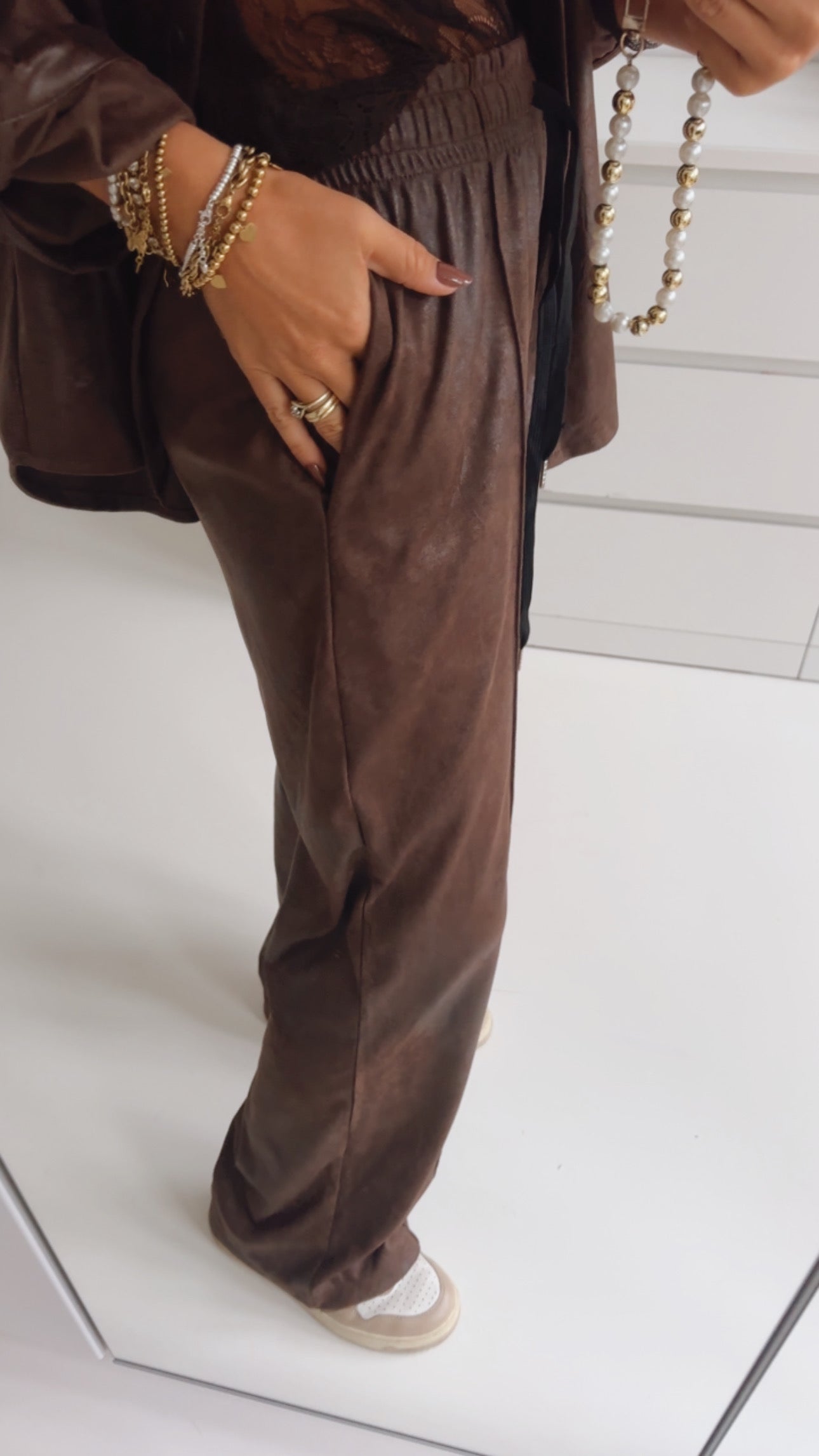 Jogpants Lederoptik