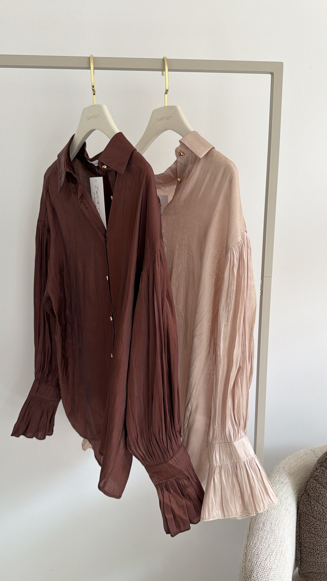 Schimmer Bluse Statement Ärmel