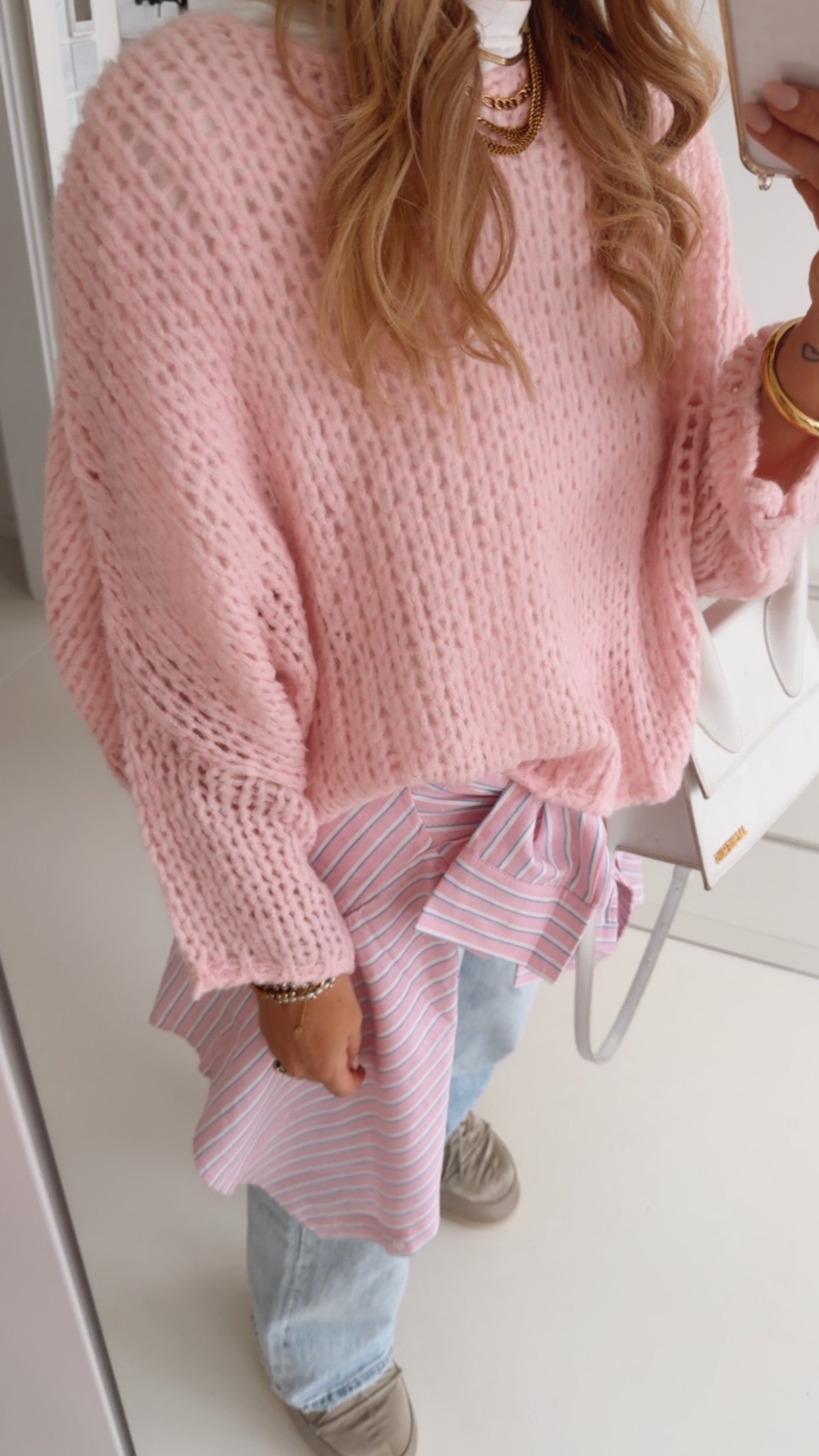 Oversize Grobstrick Pulli Loose