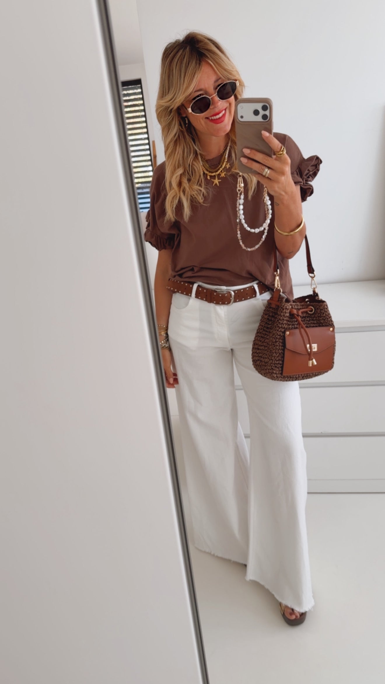 Fransen Jeans Mit Gürtel