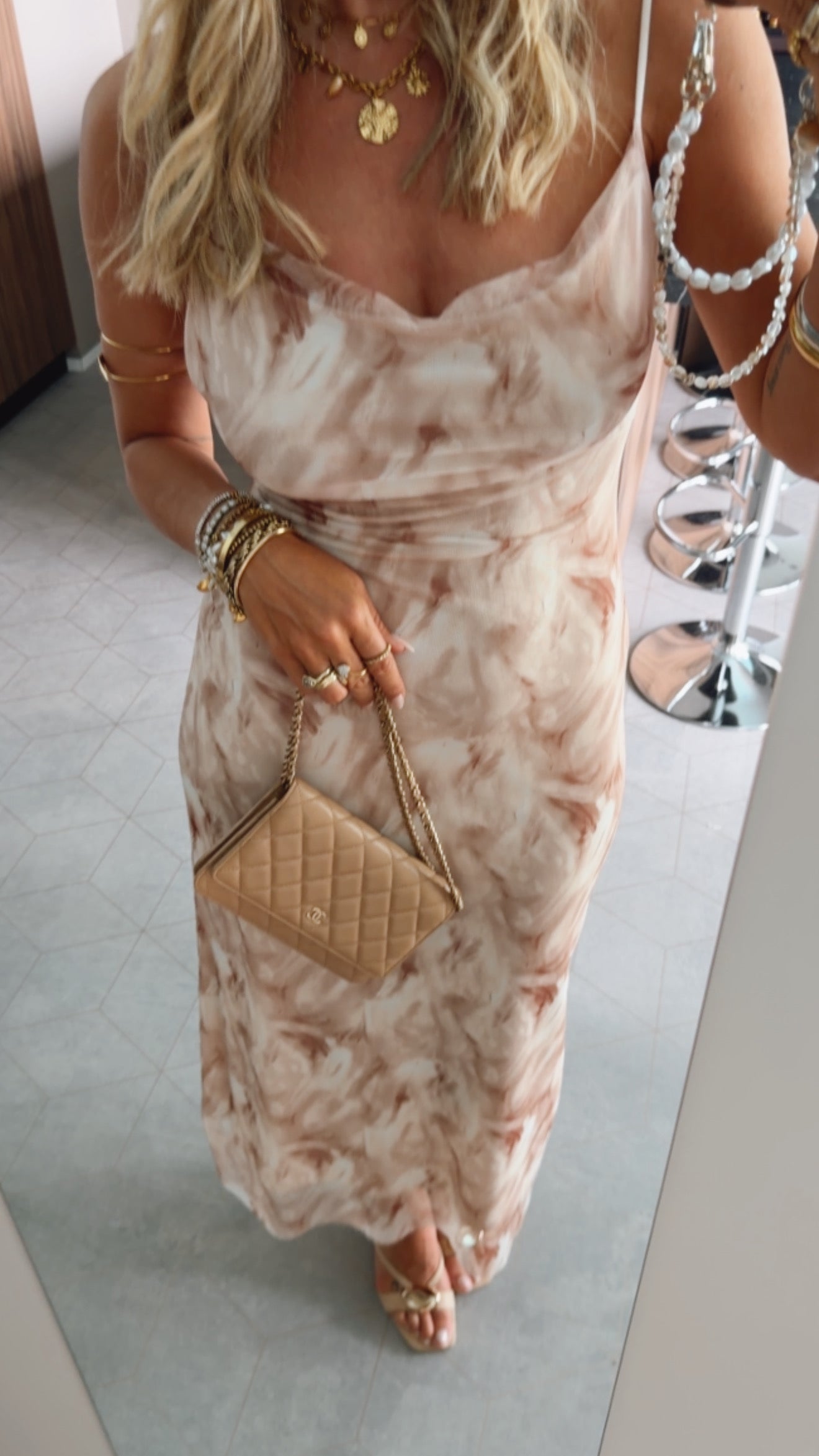 Spaghetti Kleid Mesh