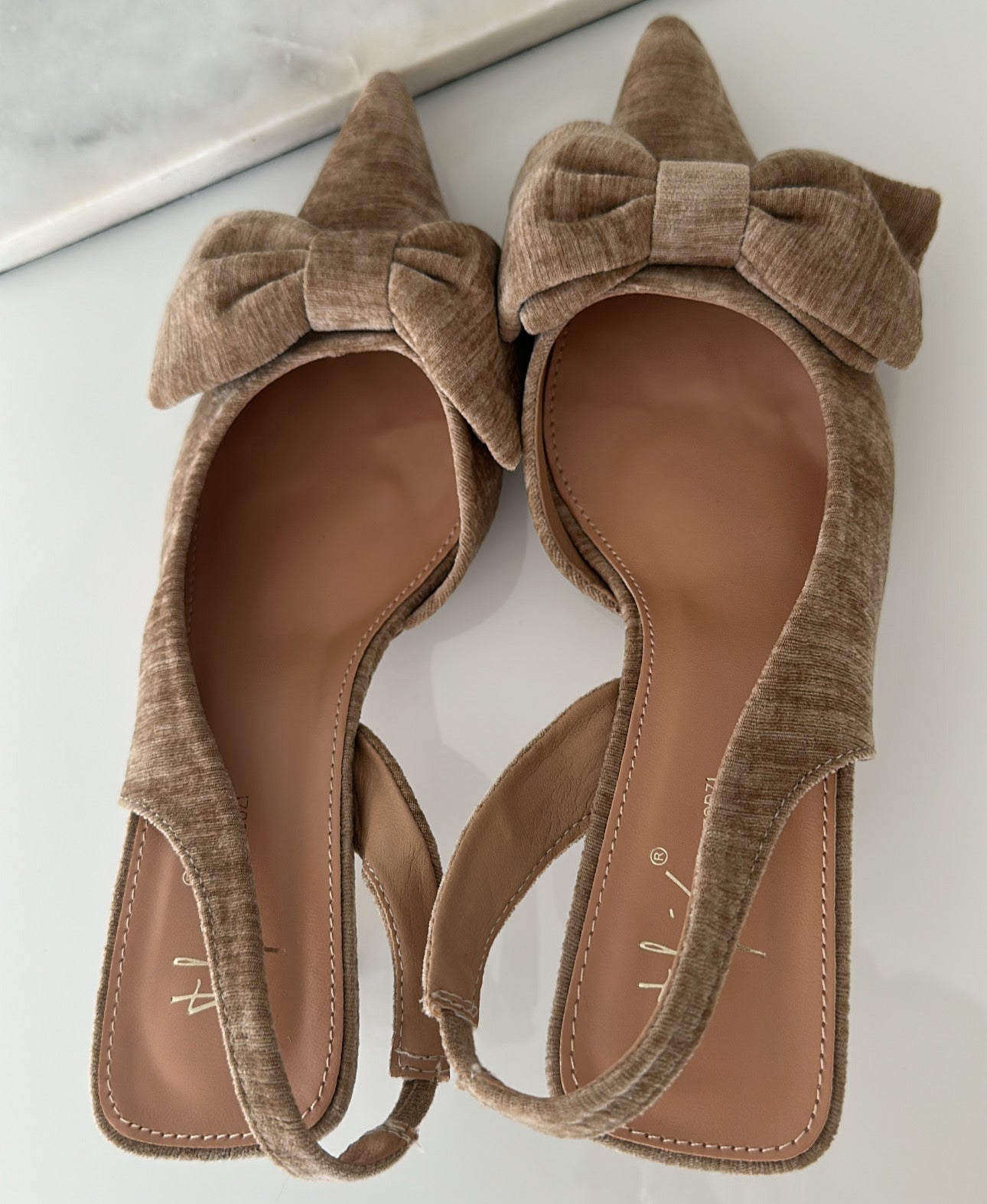 Sling Pumps Velvet Ribbon
