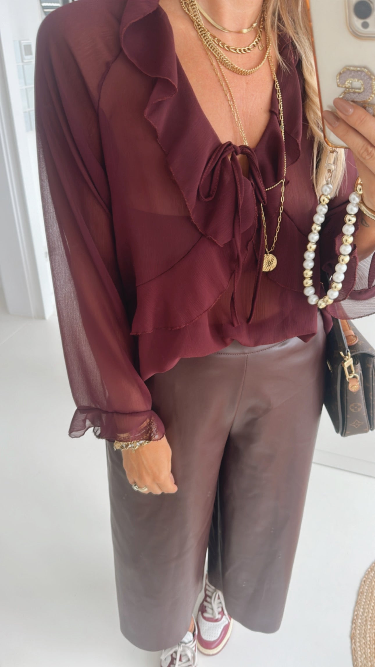 Midi Bluse Volant