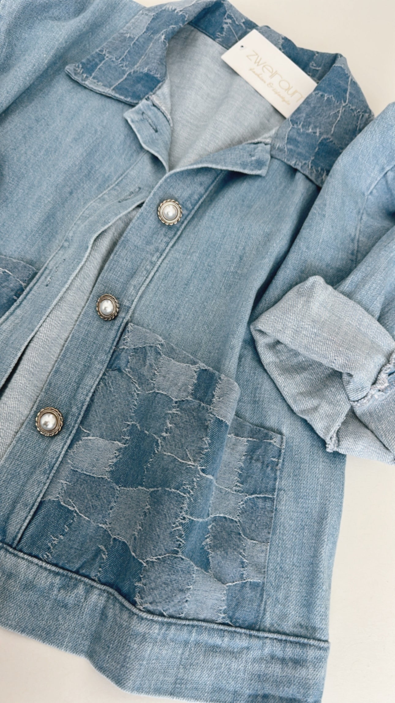 Jeans Jacke Karo