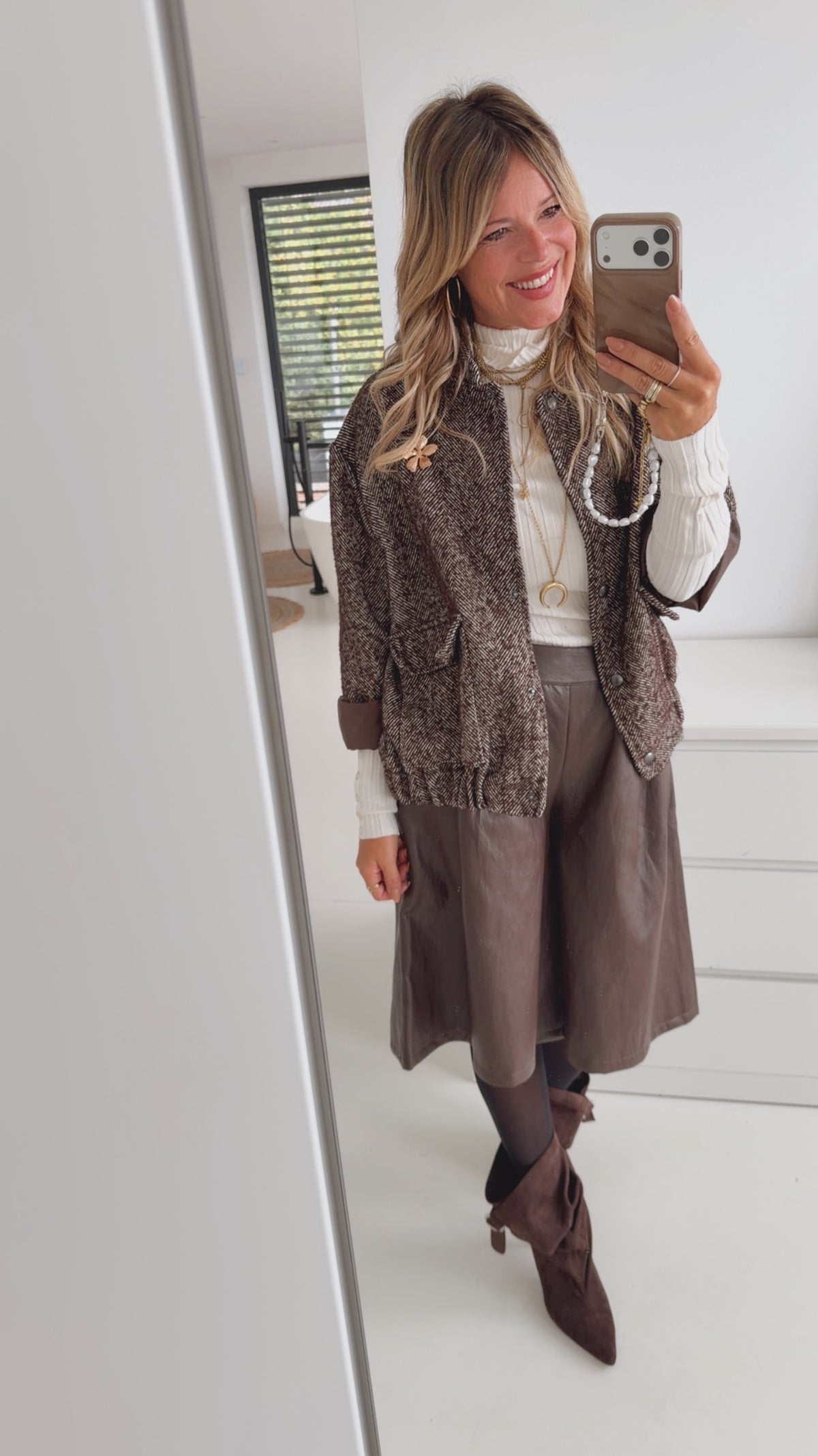 Bomberjacke Tweed Look