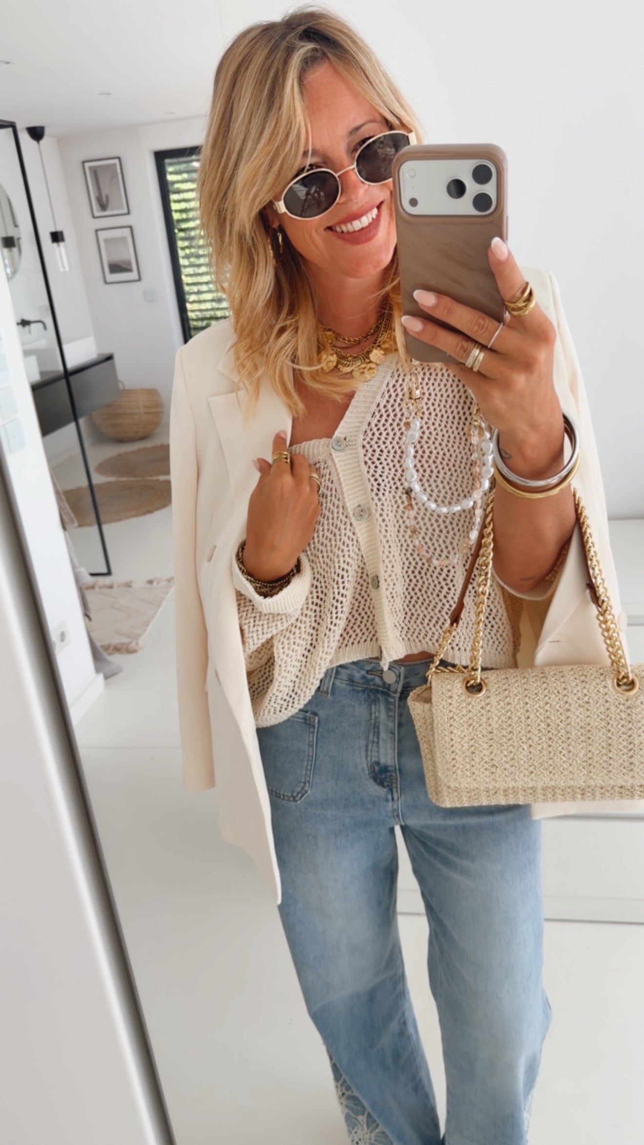Crochet Jacke mit Knöpfen