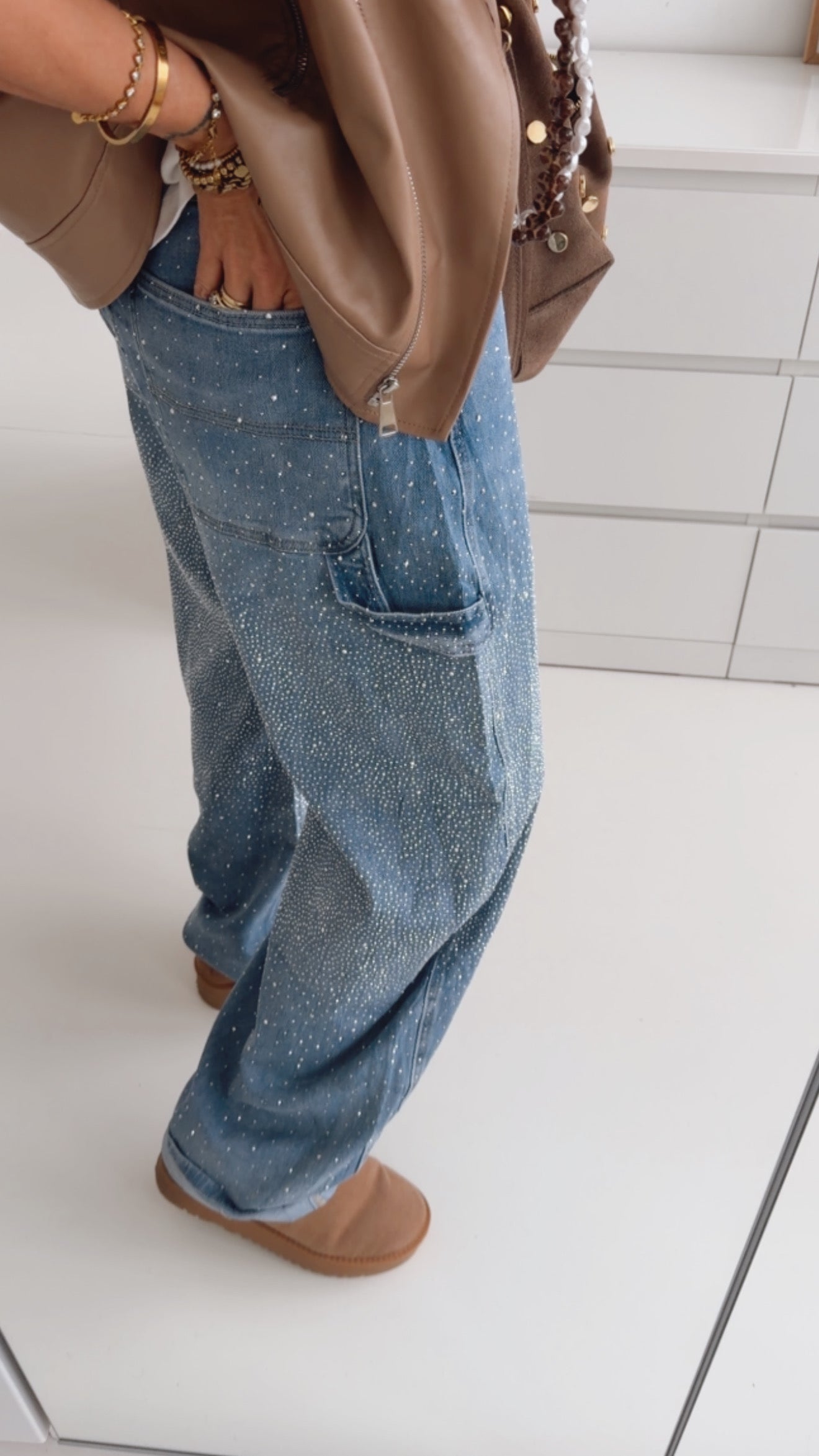 Jeans Barrel Addition mit Glitter