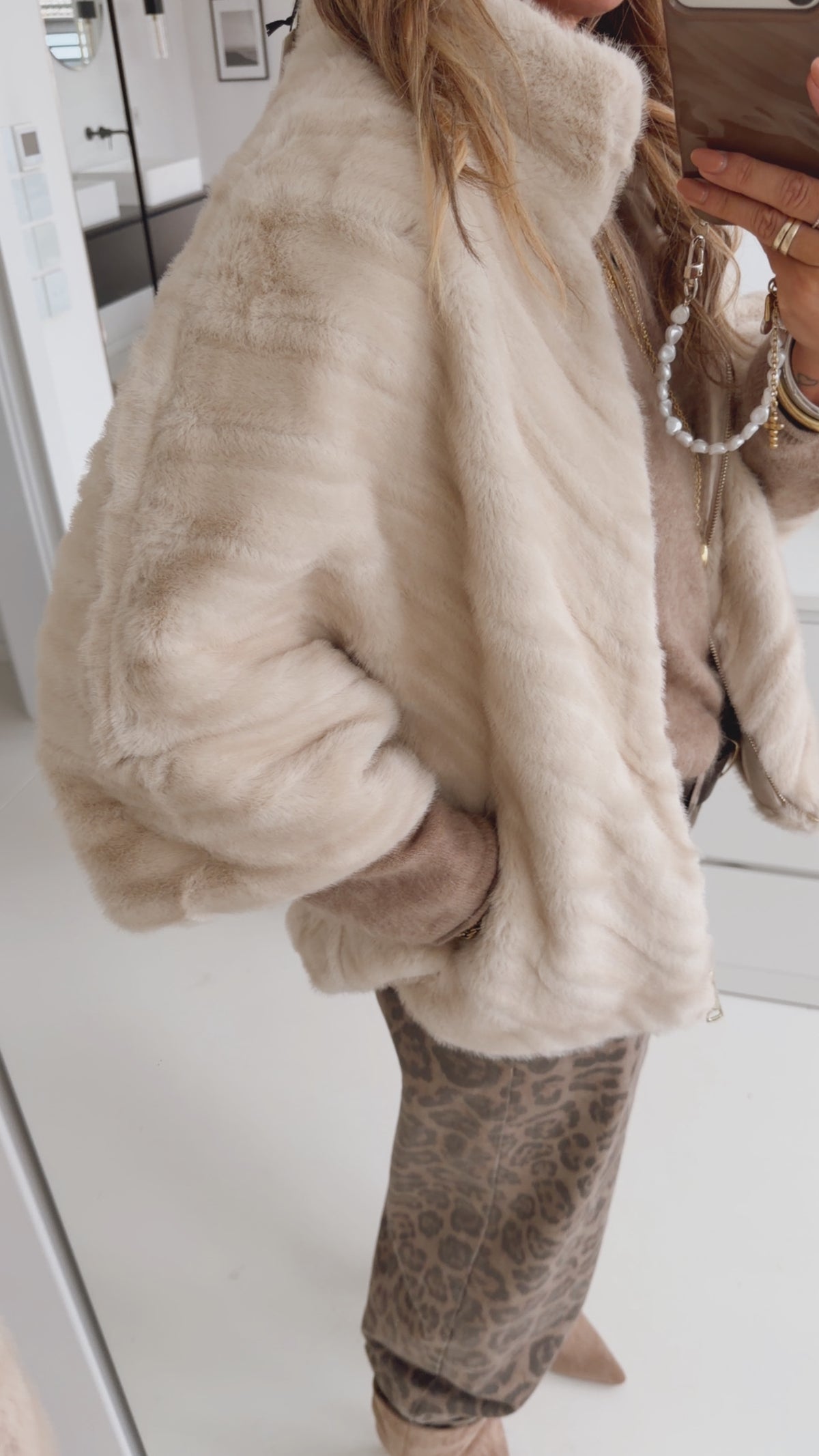 Fell Jacke Midi Sleeve