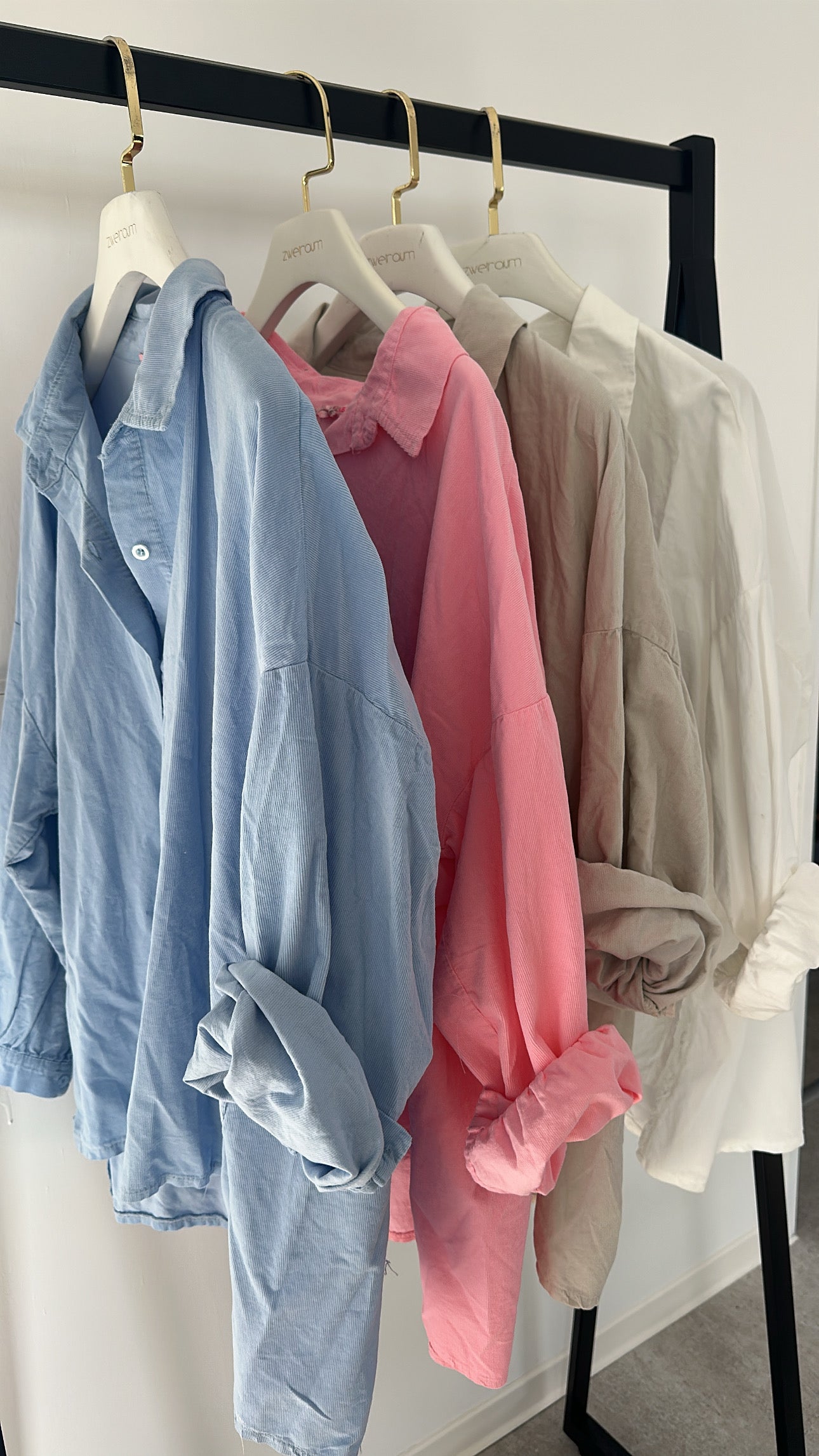Soft Cord Hemd Bluse Oversize Peace