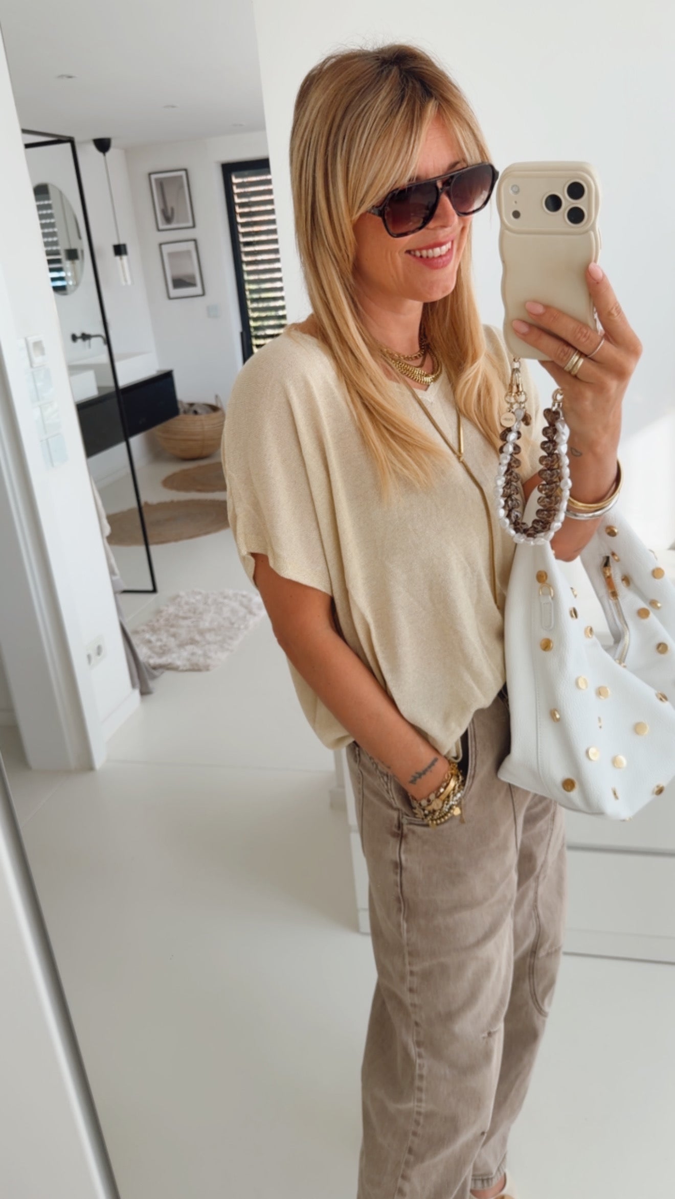 Knit Shirt V-Neck Glitter