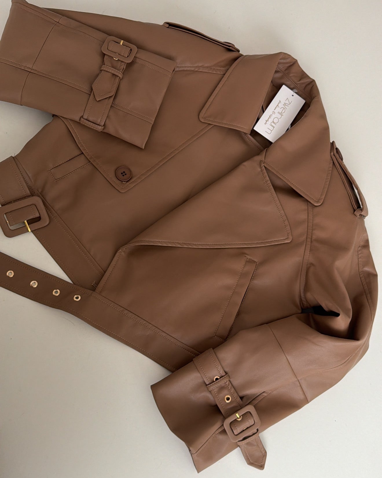 Cropped Jacke Leder Optik
