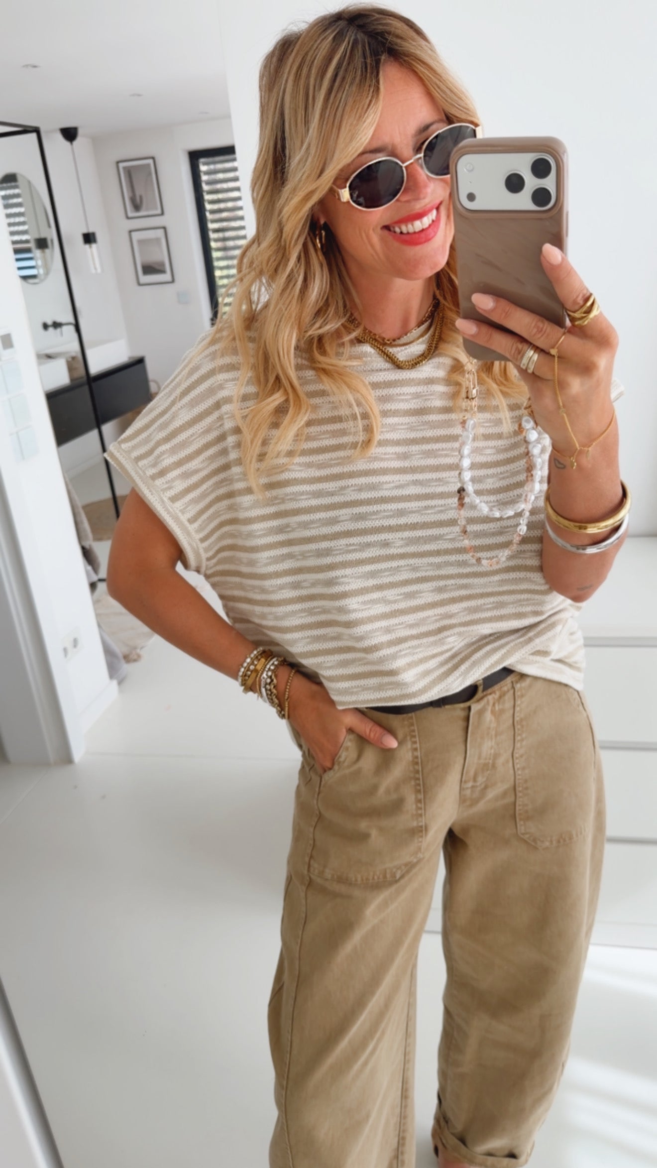 Knit T-Shirt Golden Detail