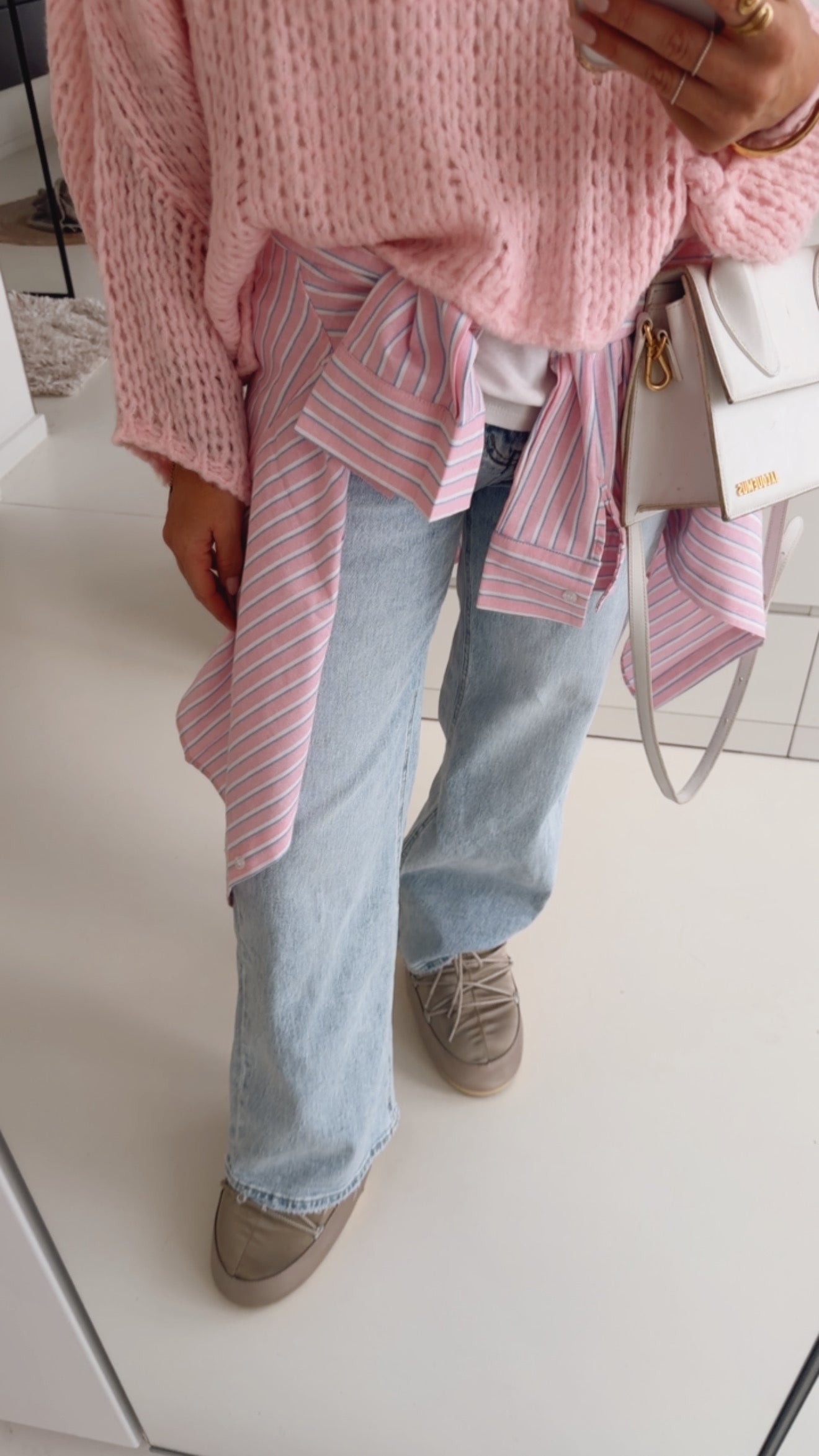 Straight Jeans Light Wash mit Band