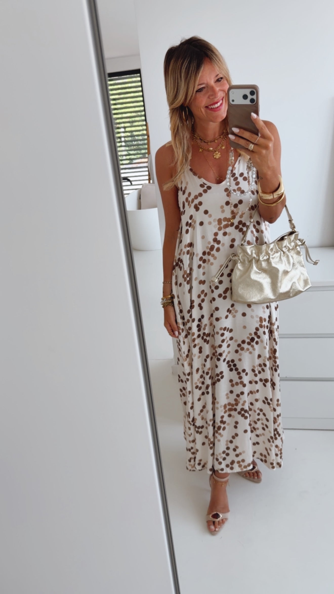 Spaghetti Kleid Polkadots