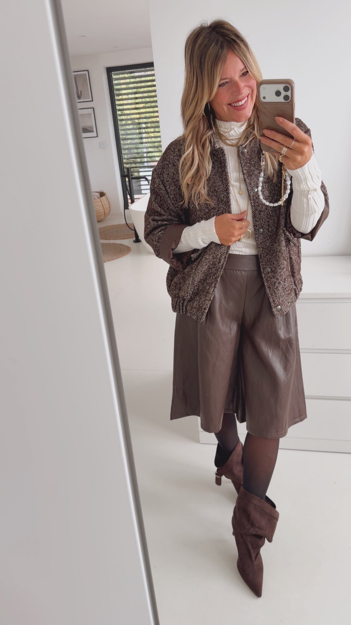 Bomberjacke Tweed Look