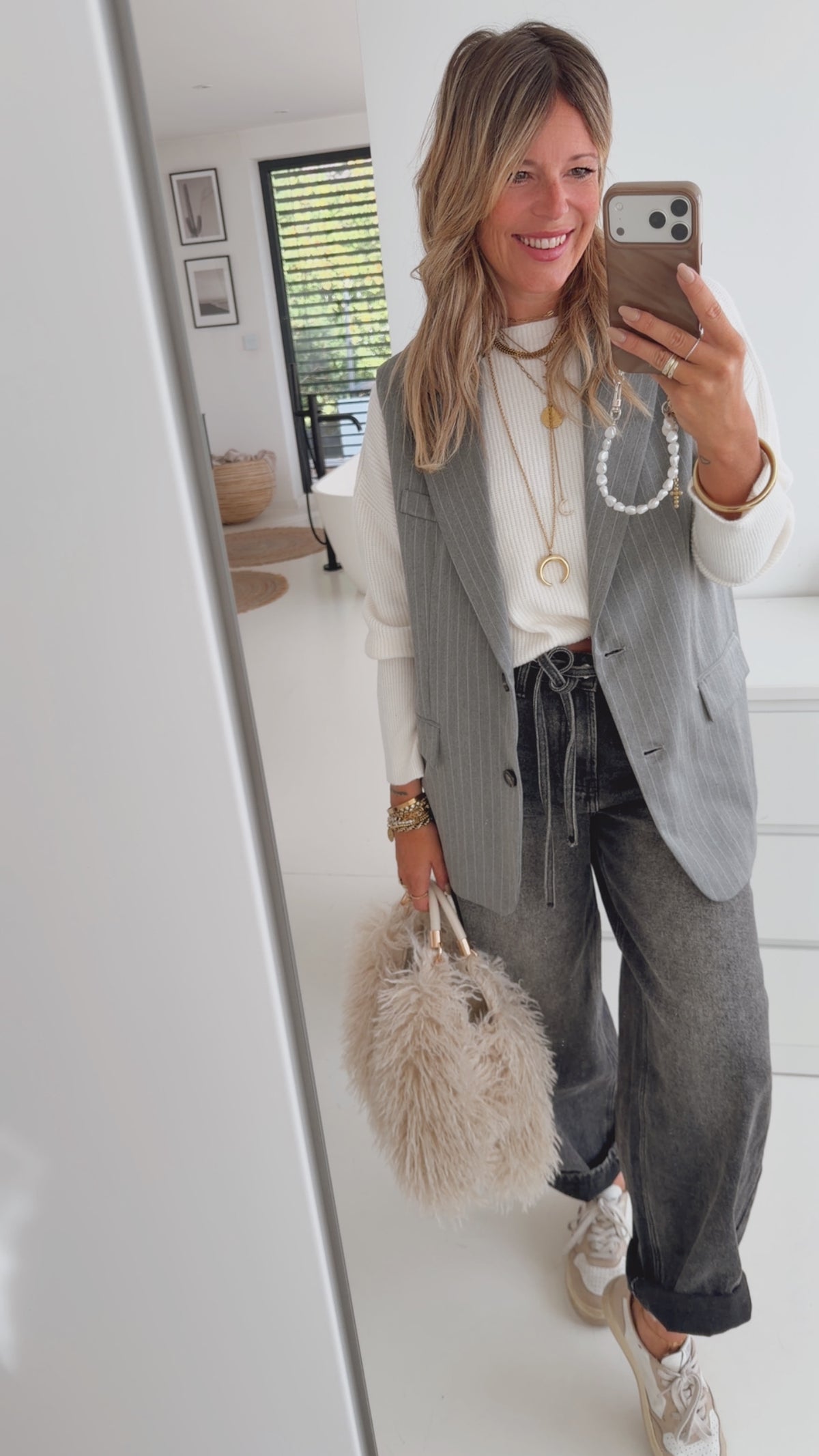 Pinstripe Long Weste