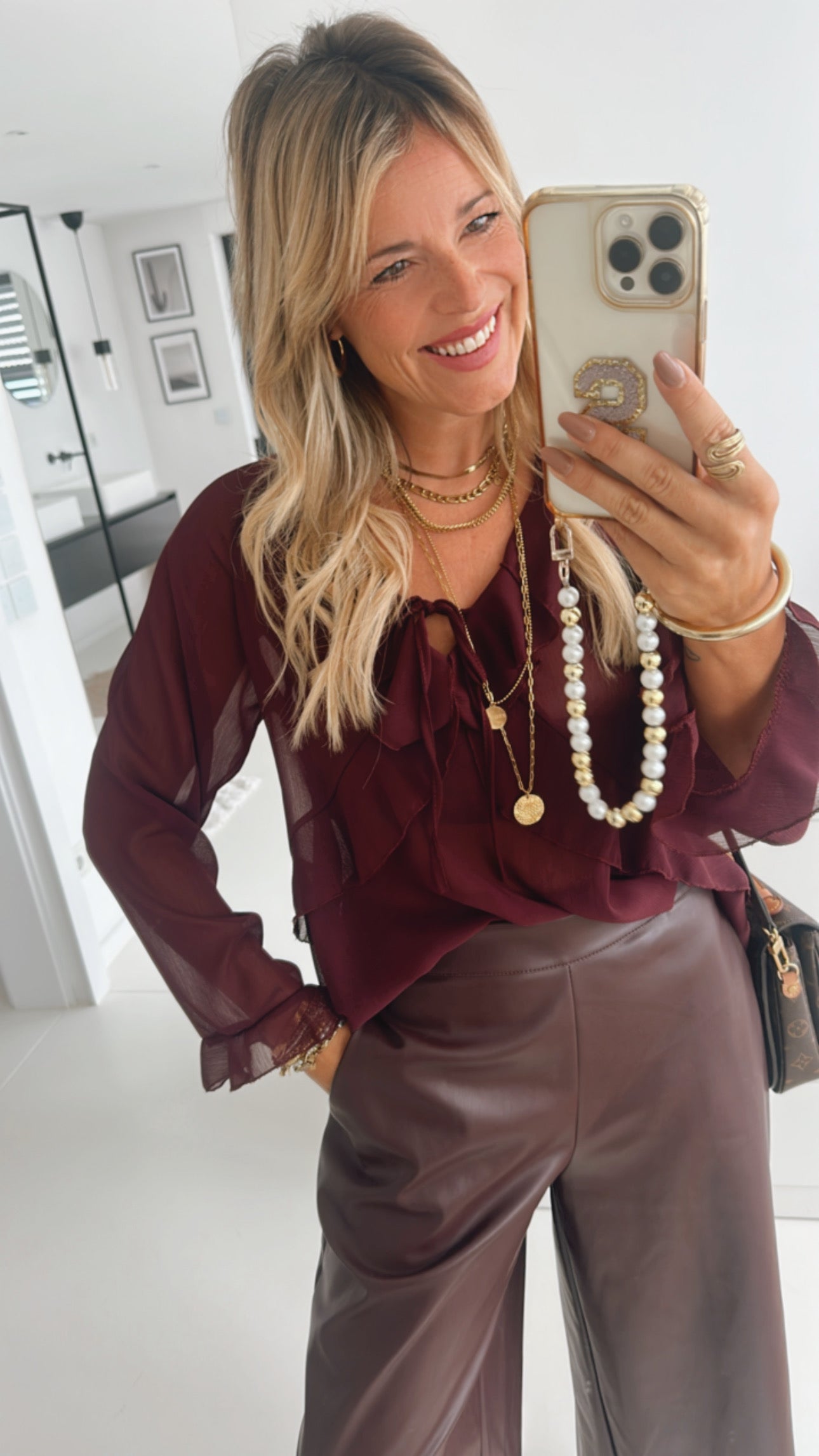 Midi Bluse Volant