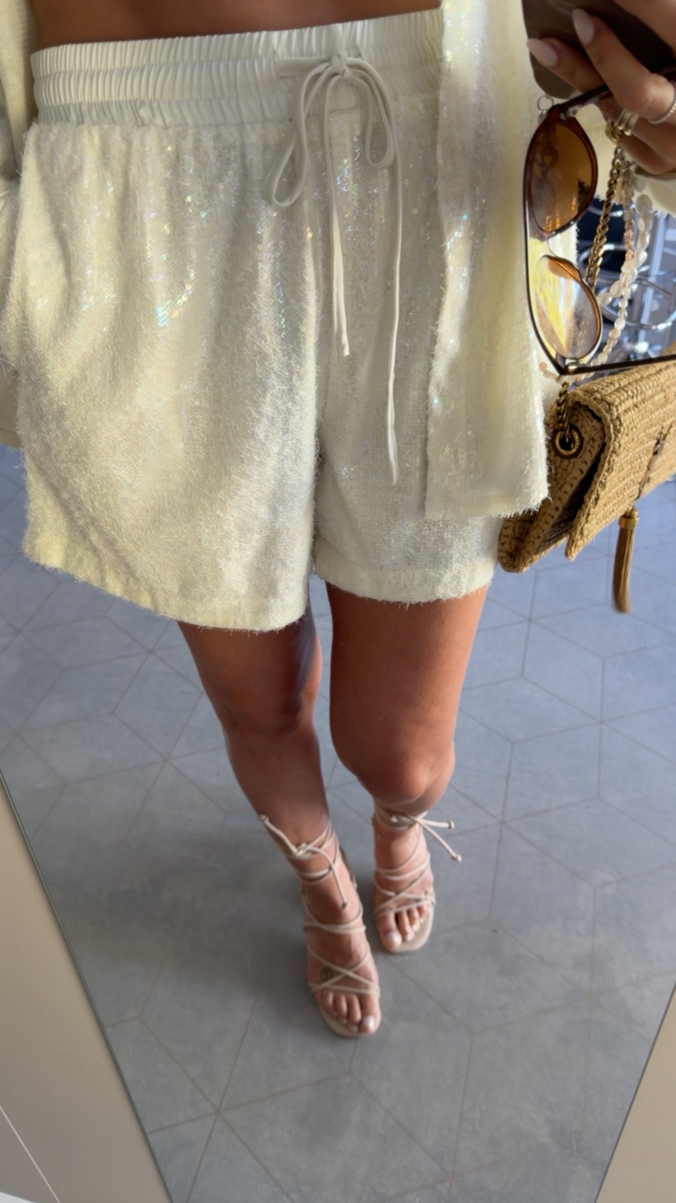 Fuzzy Glitter Shorts