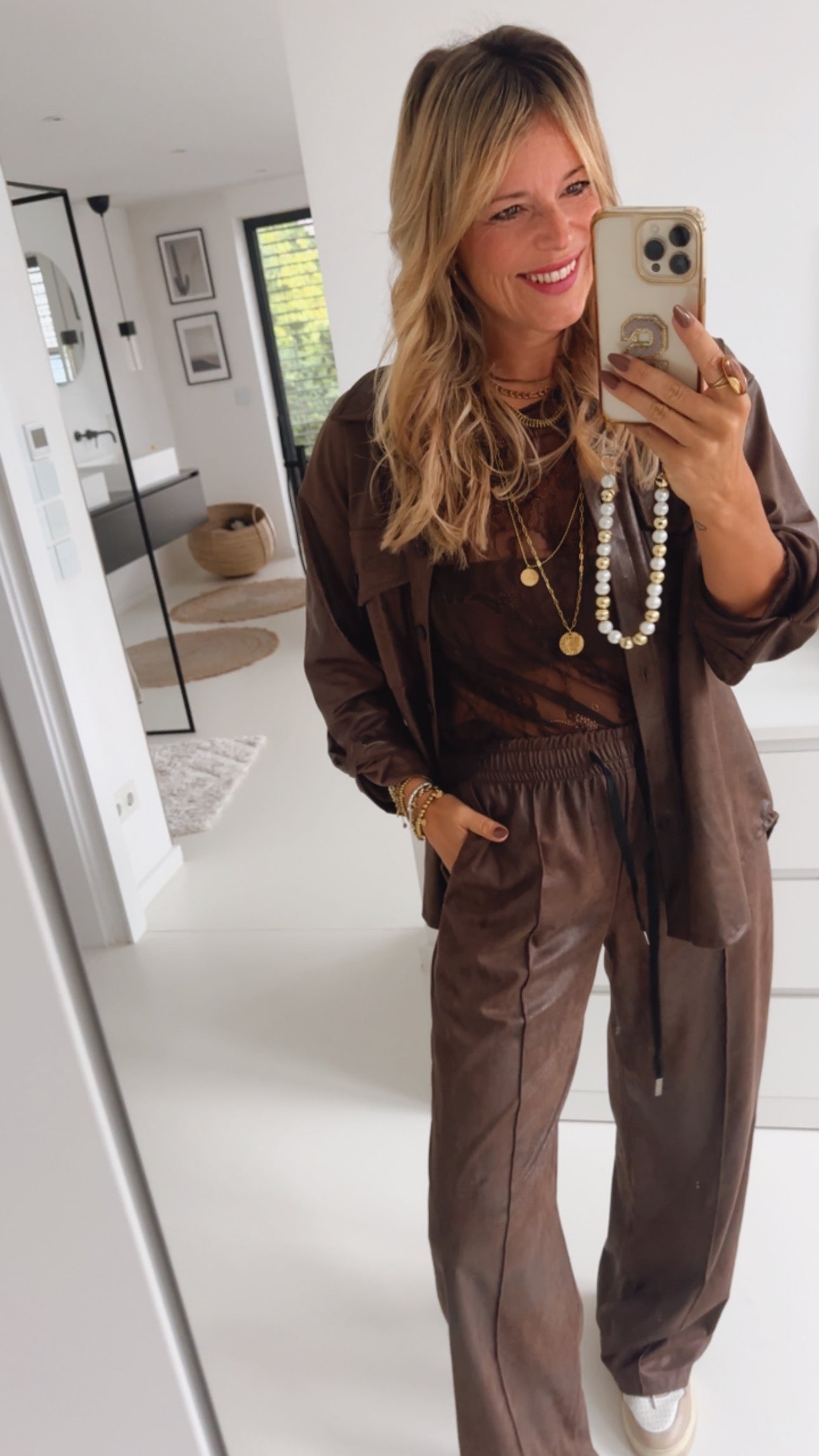 Jogpants Lederoptik