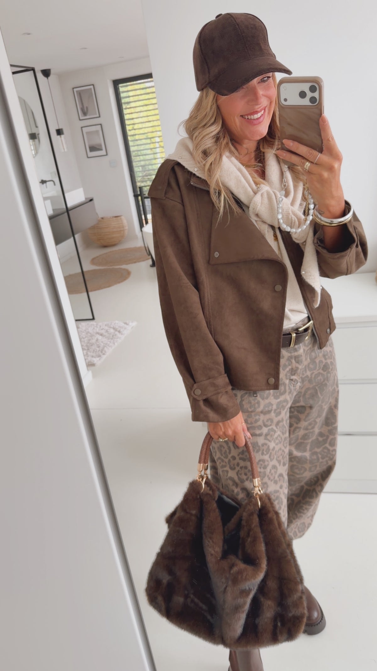 Midi Jacke Sued Optik