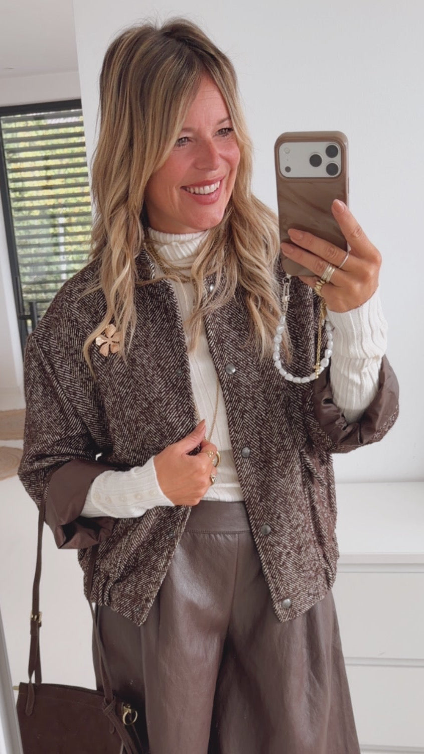 Bomberjacke Tweed Look