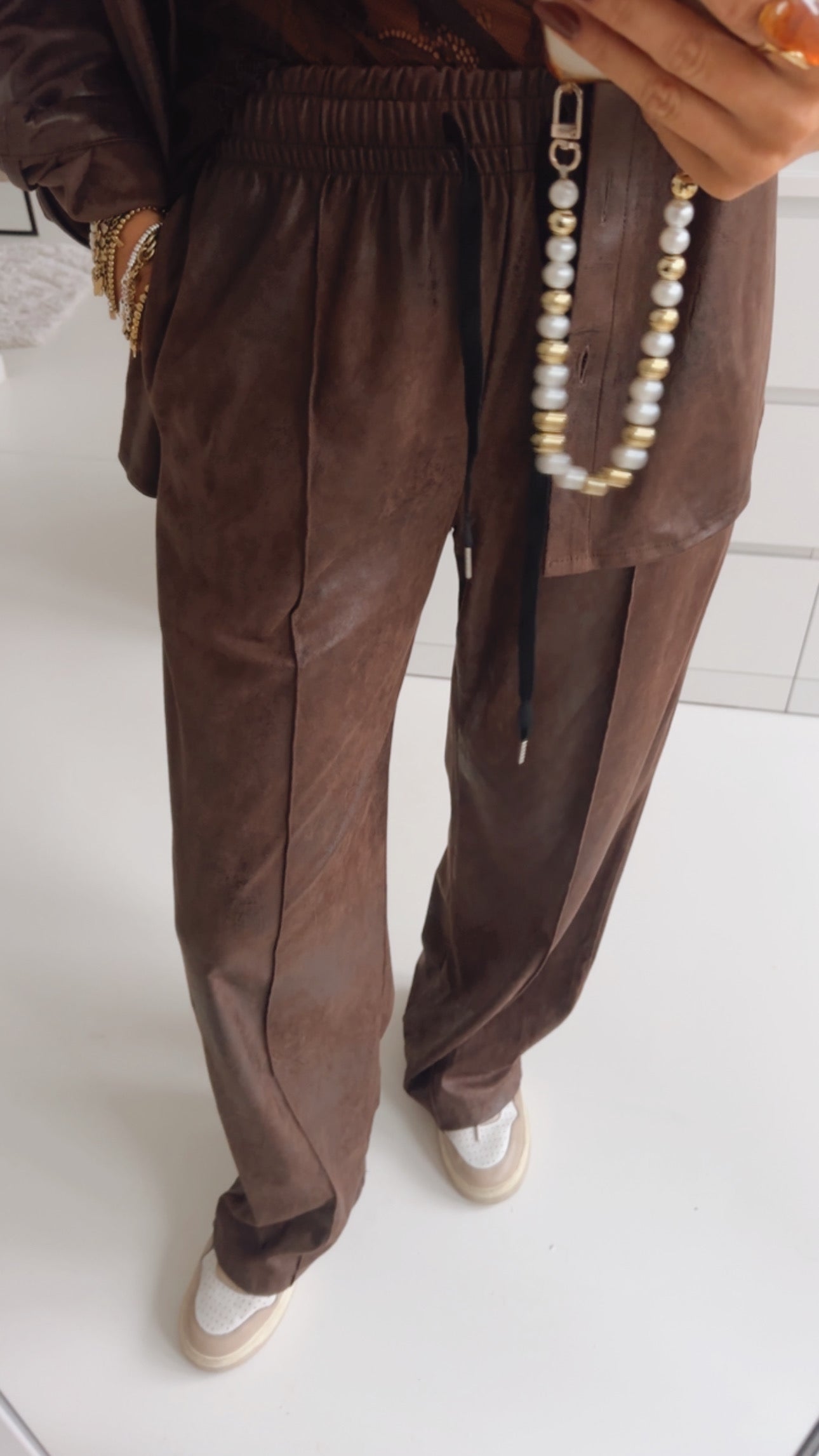 Jogpants Lederoptik