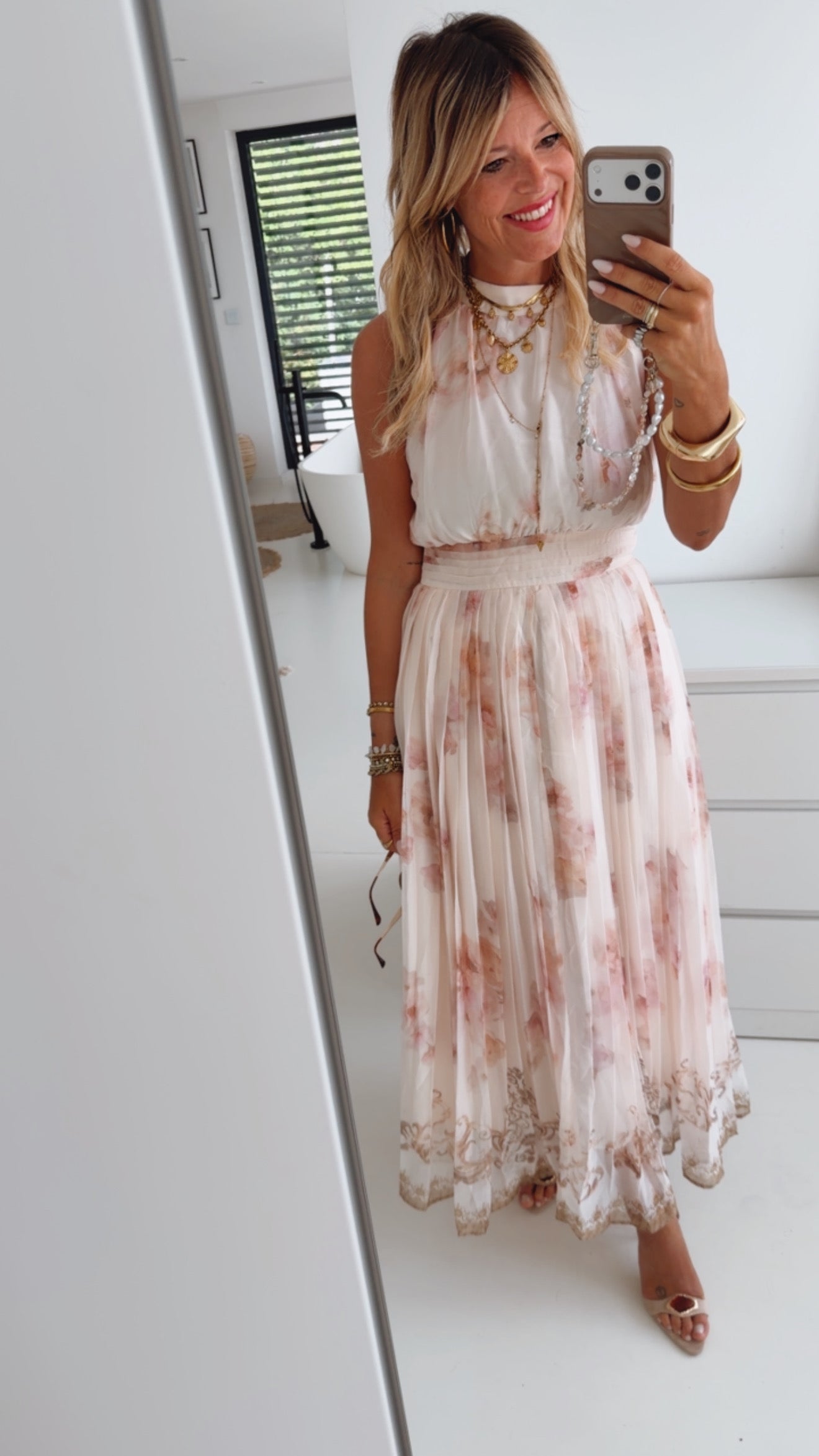 High Neck Kleid Watercolor