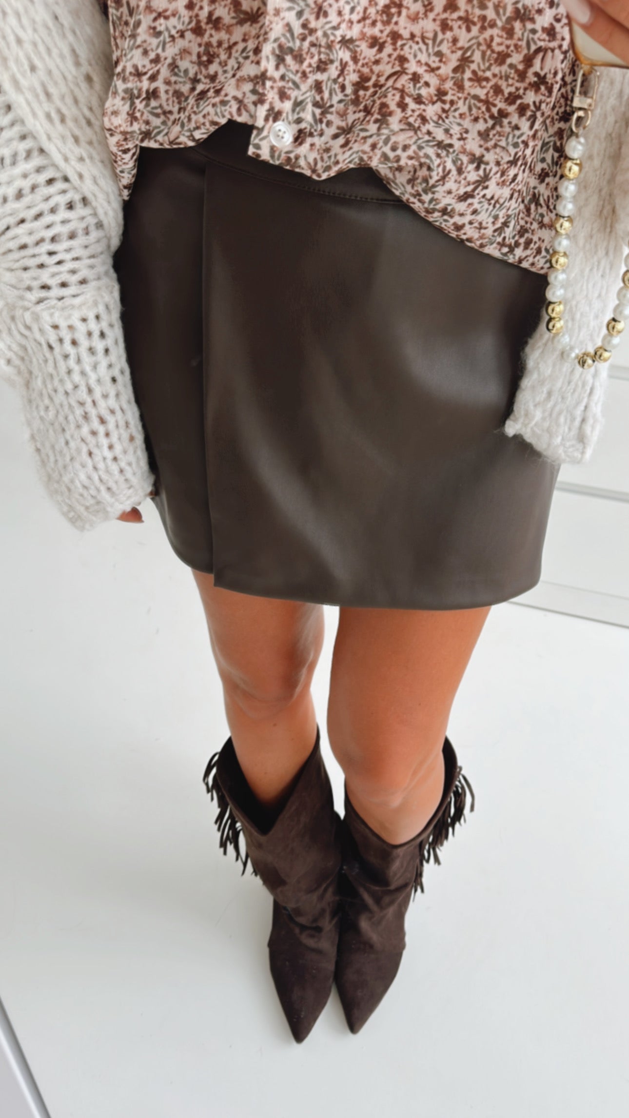 Mini Skort Lederoptik