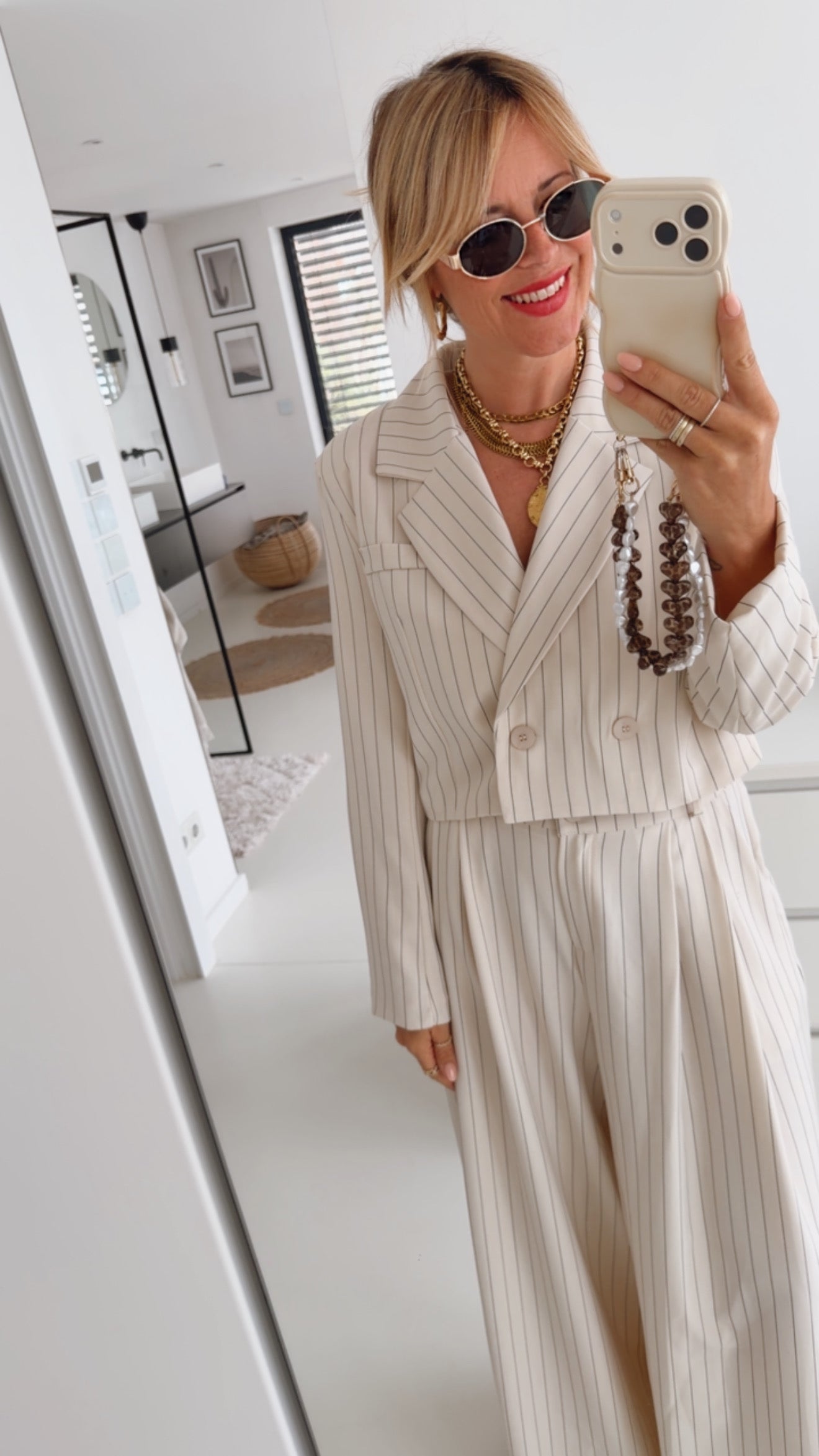 Cropped Blazer Fine Stripes