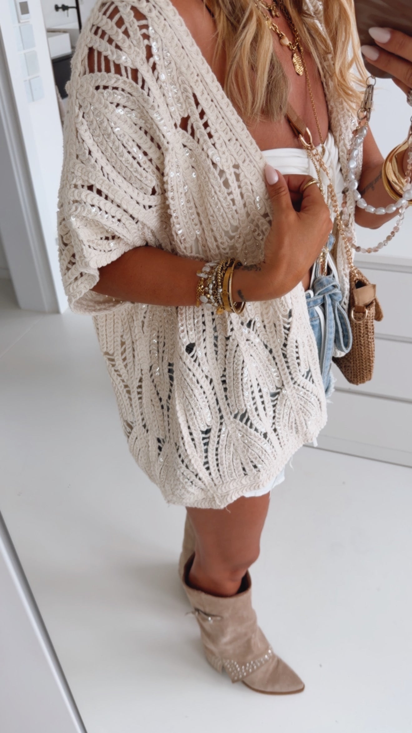 Strickweste Glitter Details