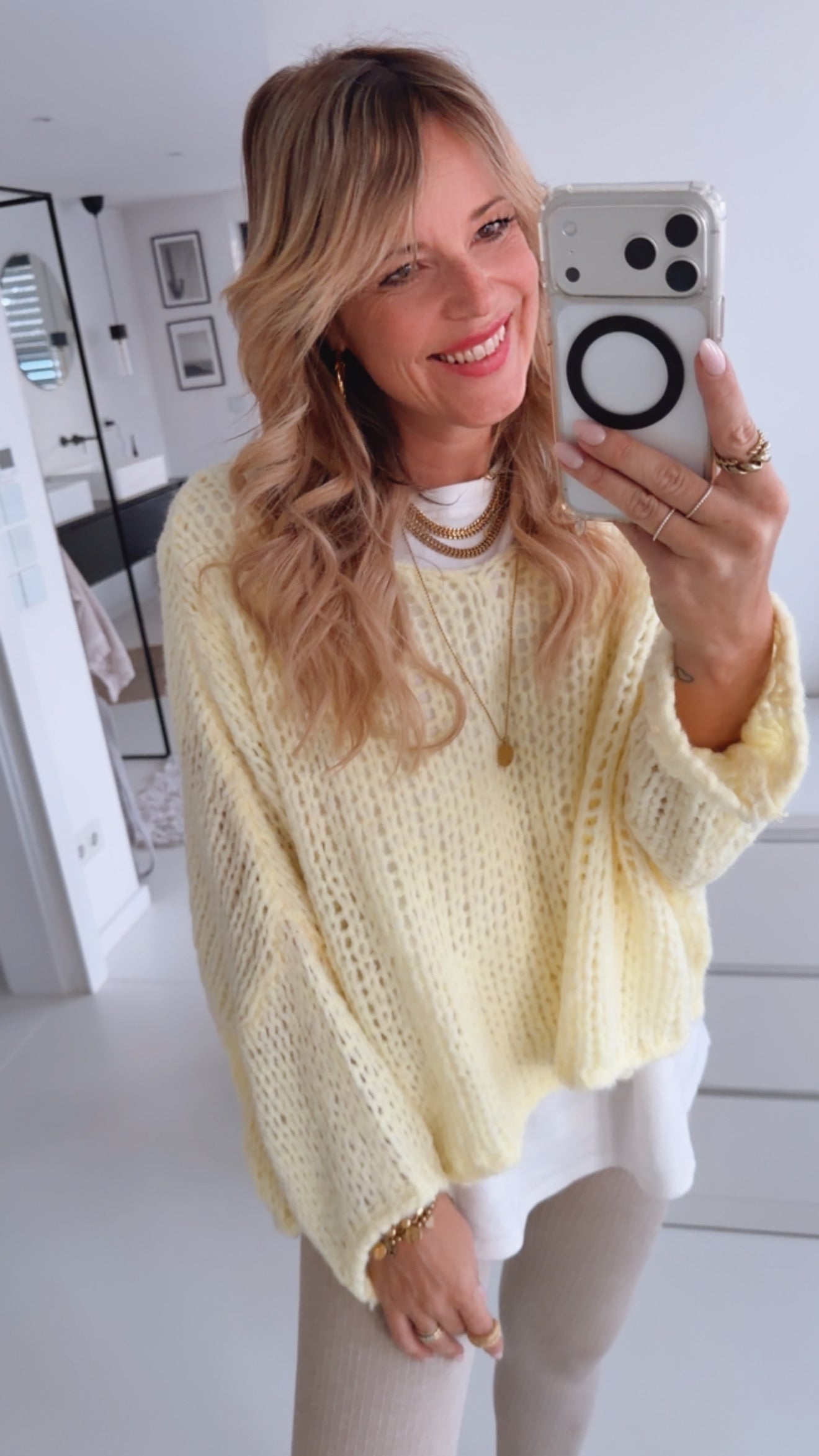 Oversize Grobstrick Pulli Loose