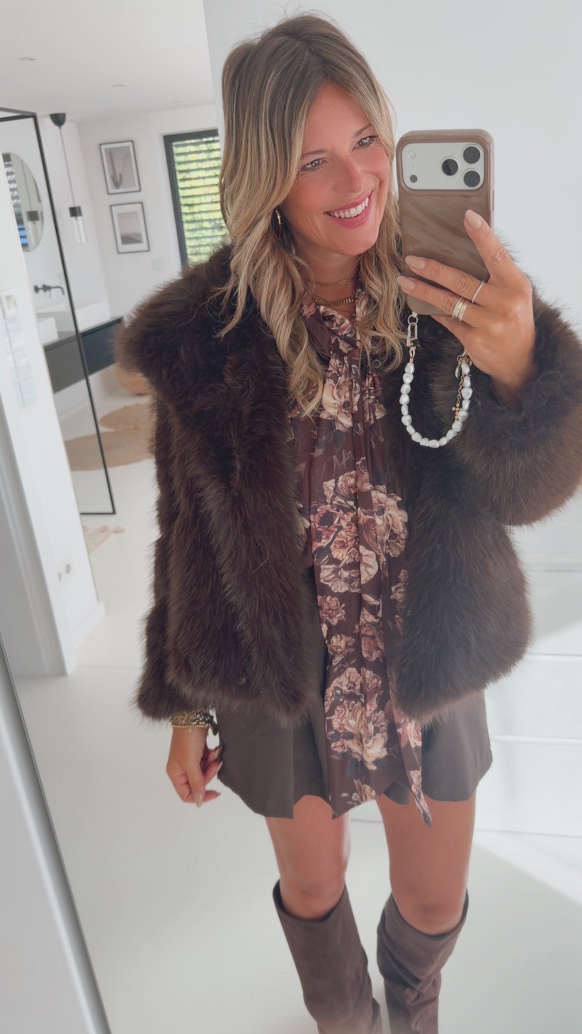 Blumen Bluse Necktie